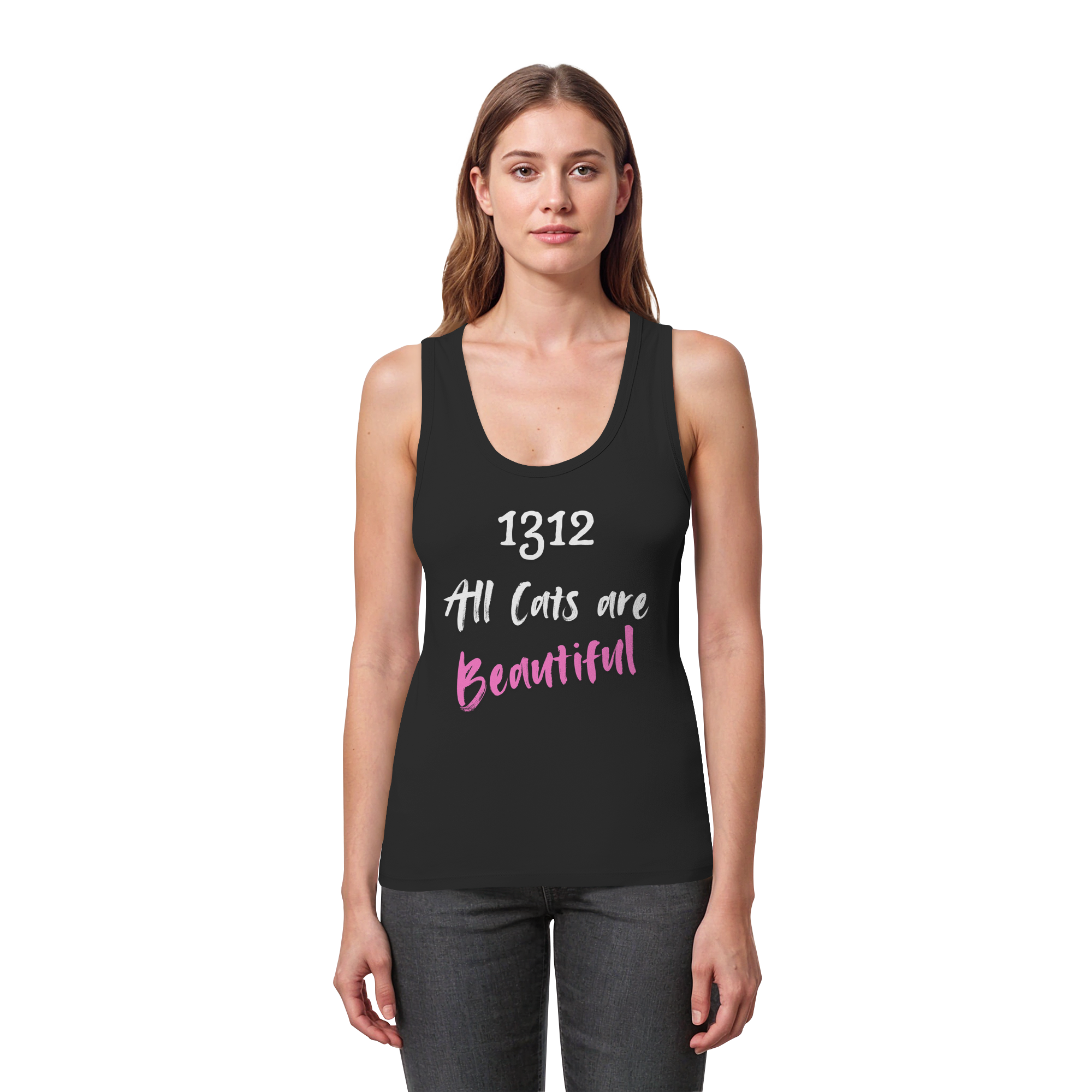1312 All Cats are Beautiful - Womens Organic Fitted Tank Top