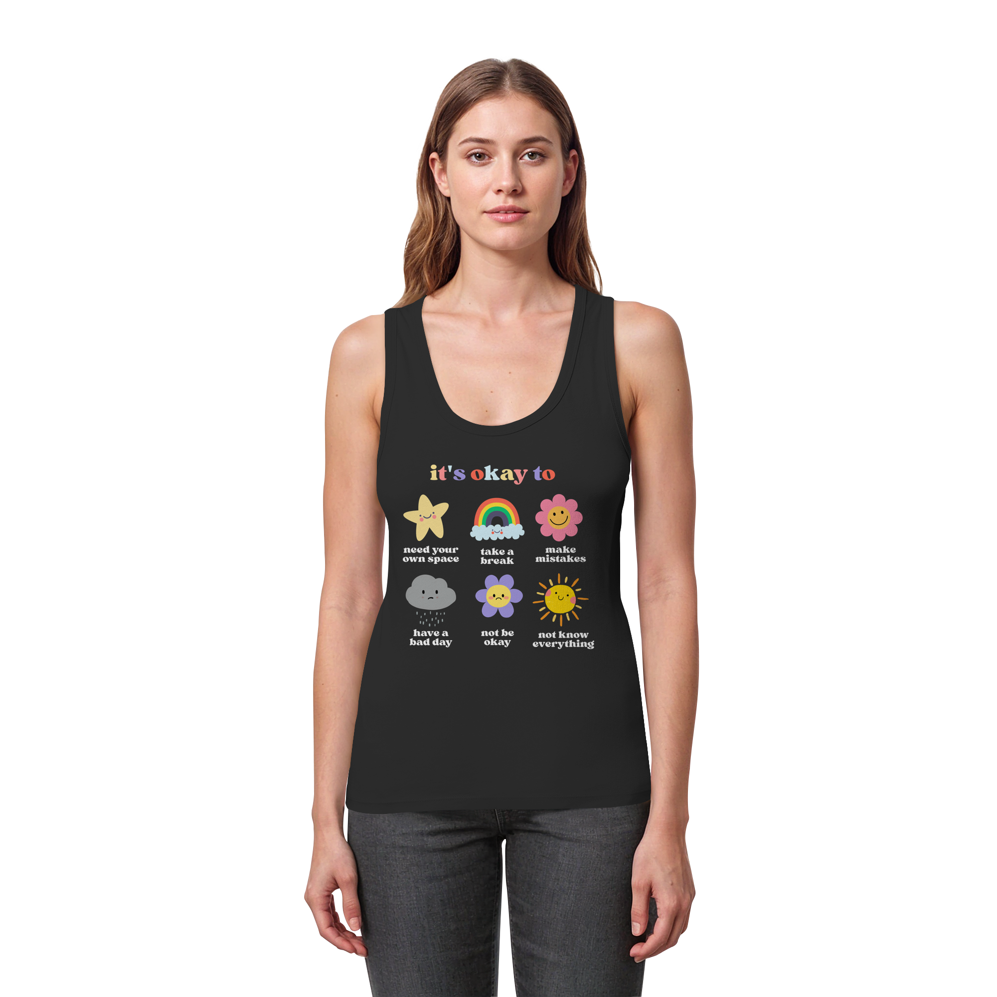 it's okay to... - Womens Organic Fitted Tank Top