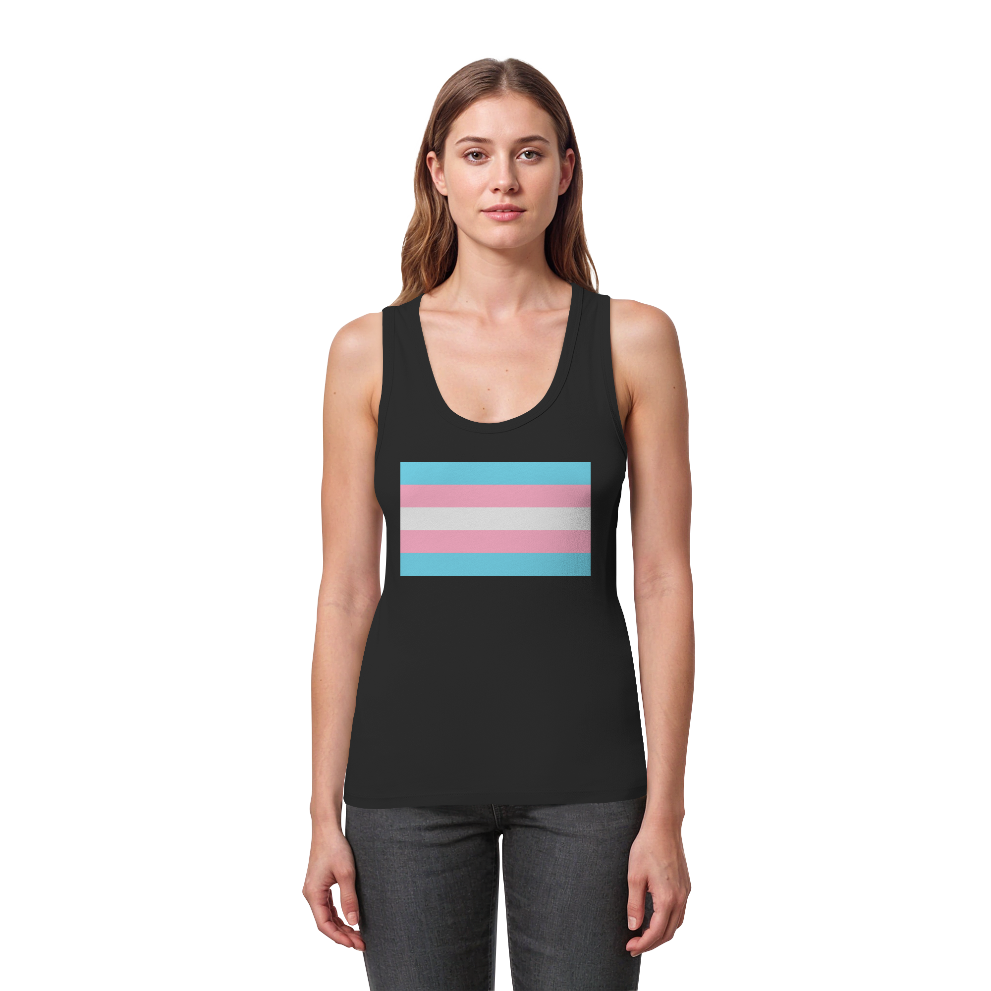 Trans Pride Flag - Womens Organic Fitted Tank Top