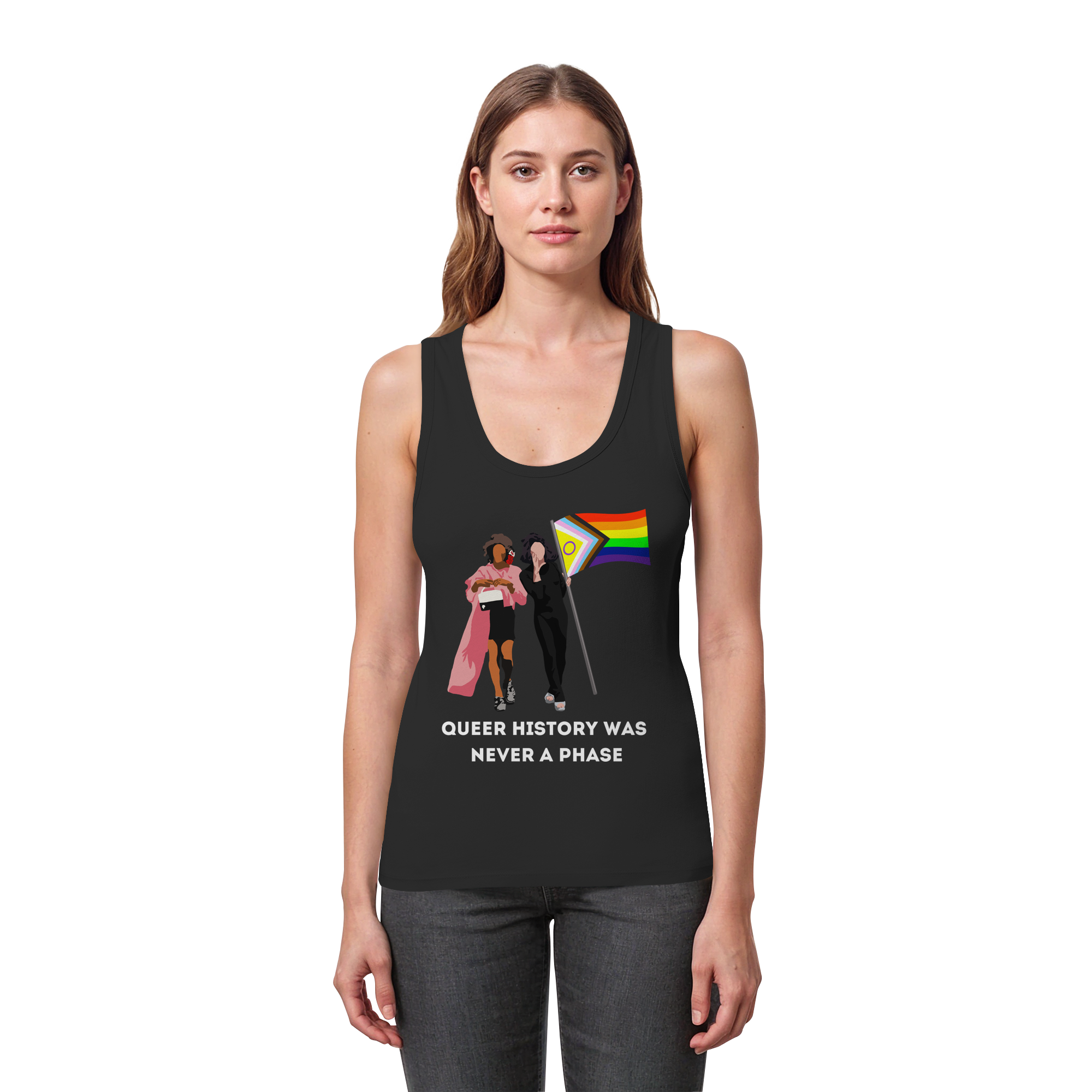 Queer History Was Never A Phase - Womens Organic Fitted Tank Top