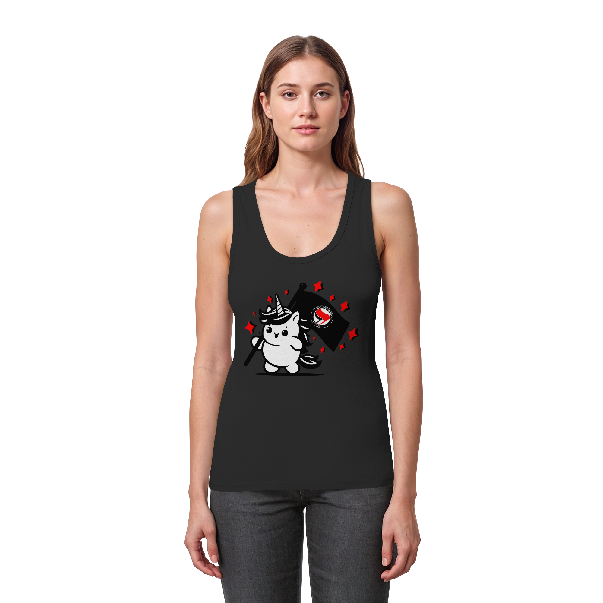 Einhorn Antifa - Womens Organic Fitted Tank Top