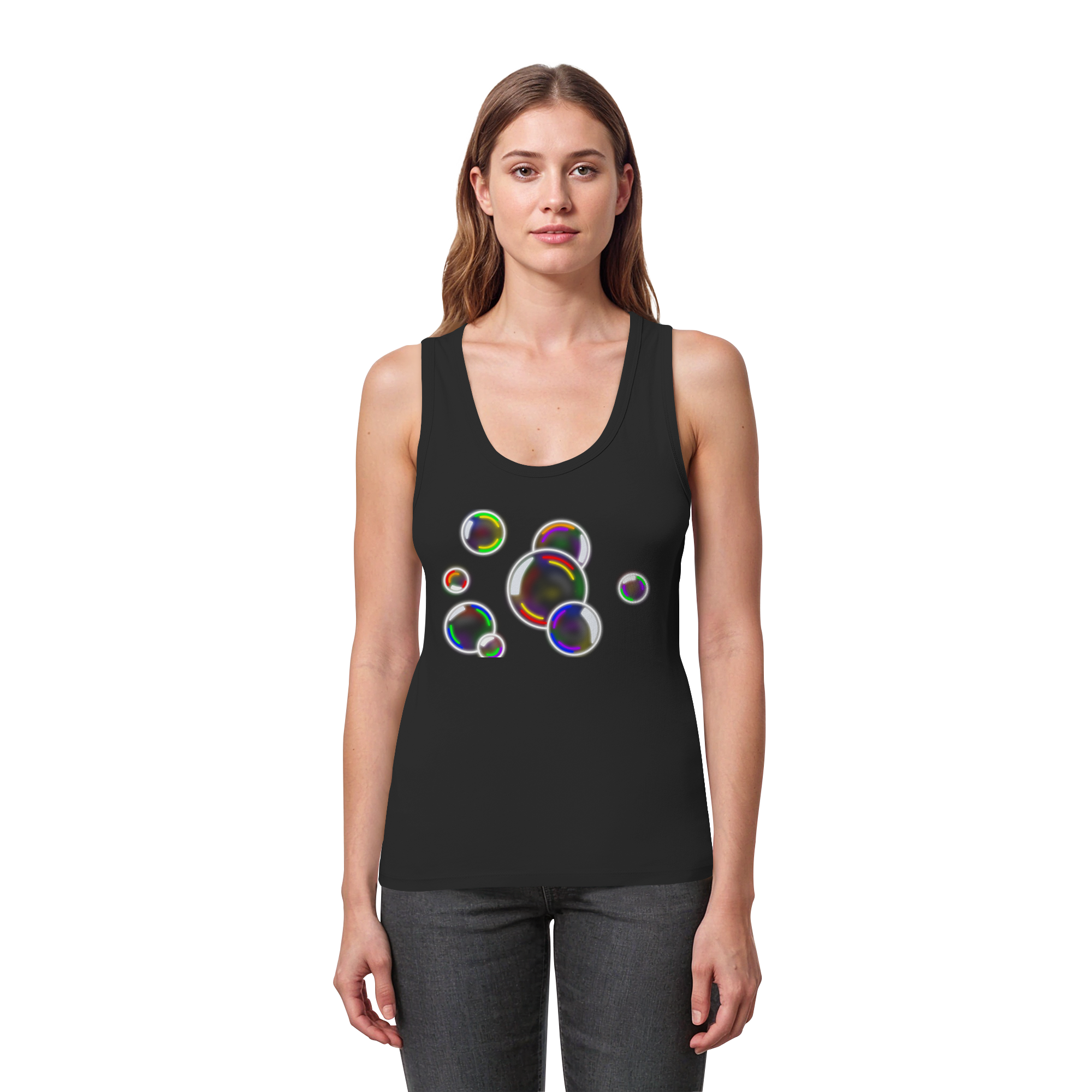 Regenbogen Seifenblasen - Womens Organic Fitted Tank Top