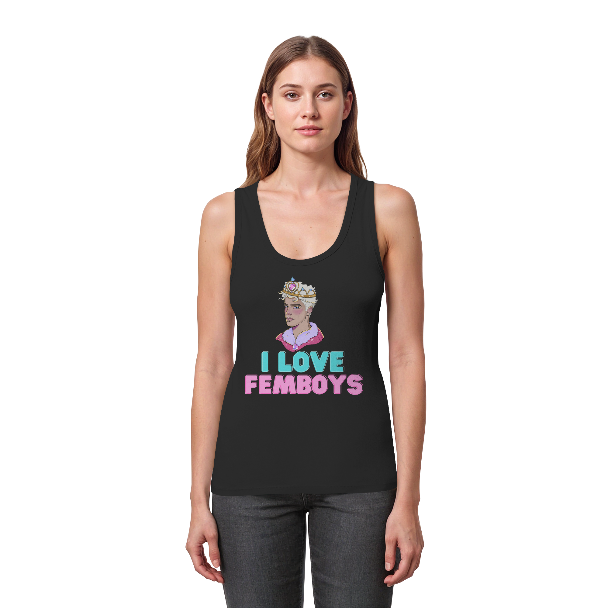 I Love Femboys "Royal Blush Edition" - Womens Organic Fitted Tank Top