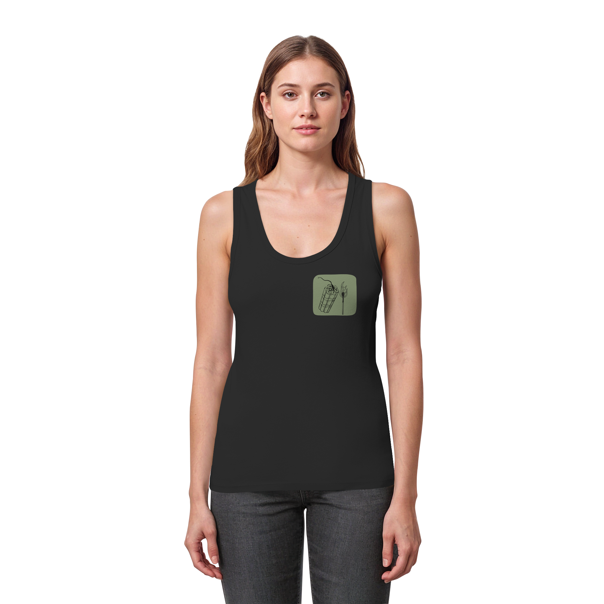 Feuer und Flamme fürs Patriarchat - Womens Organic Fitted Tank Top