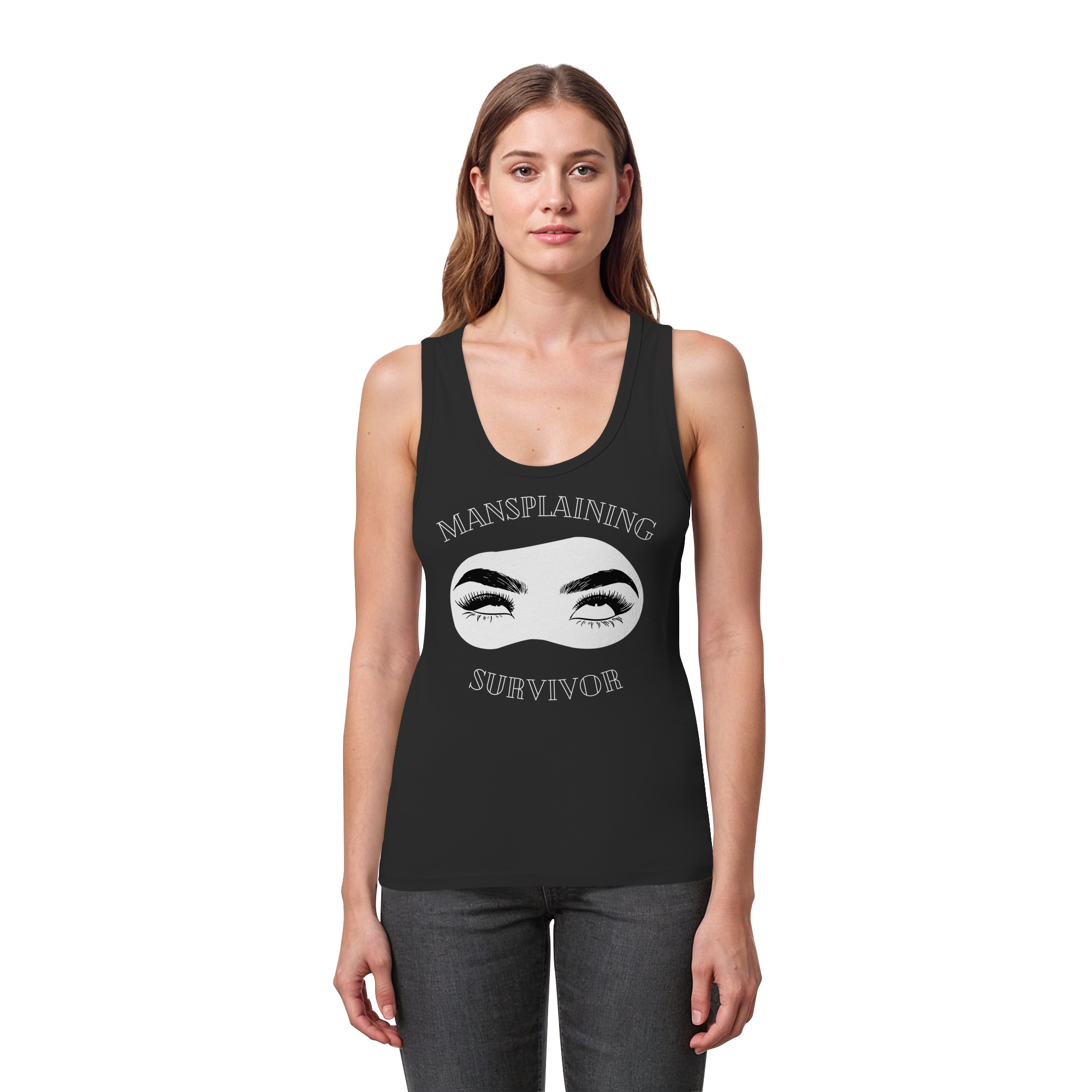 Mansplaining Survivor - Womens Organic Fitted Tank Top