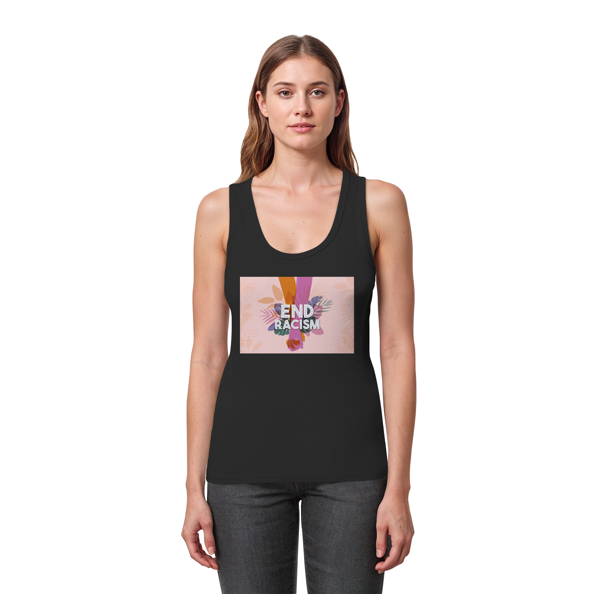 End Racism - Womens Organic Fitted Tank Top