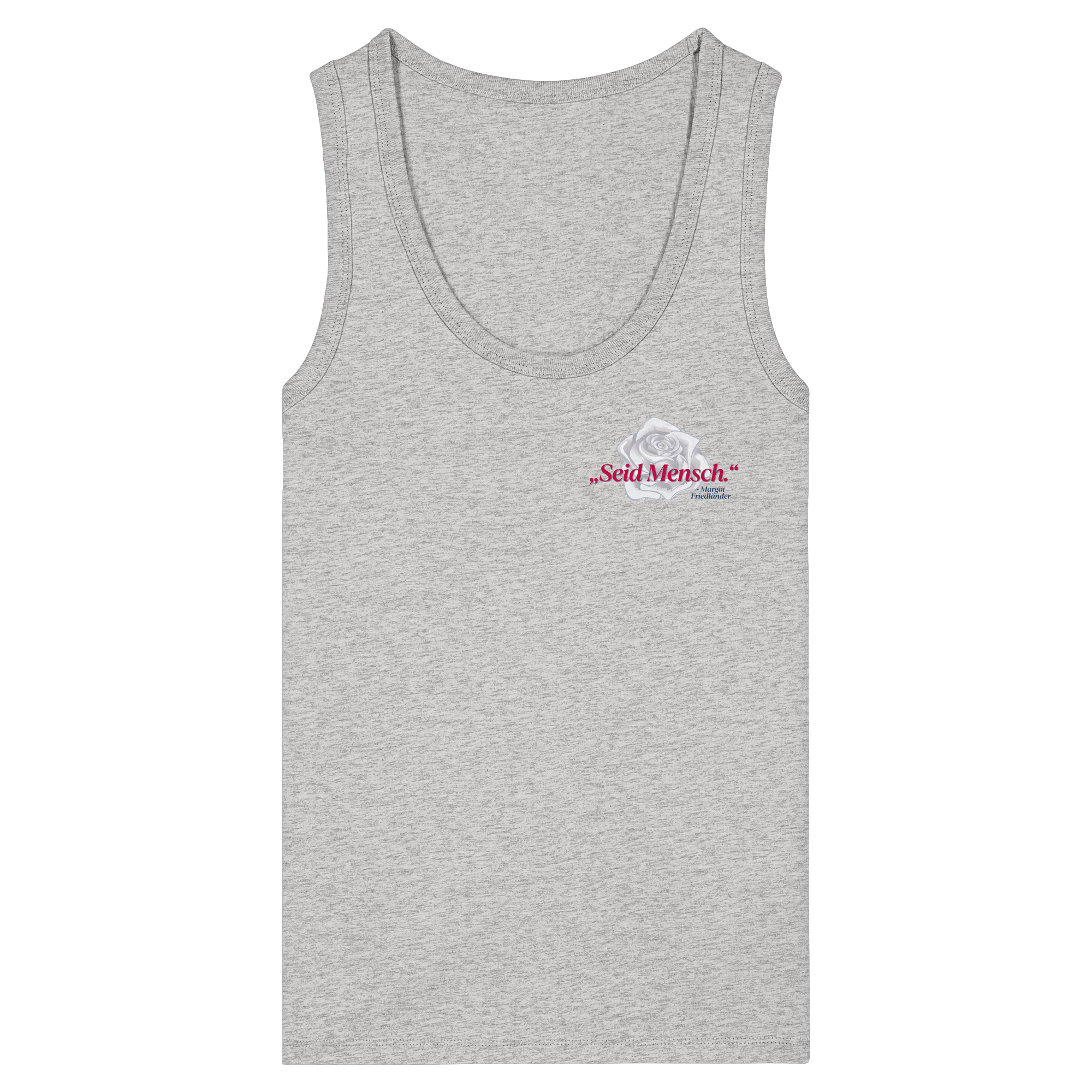 Seid Mensch "Weiße Rose Edition" - Womens Organic Fitted Tank Top