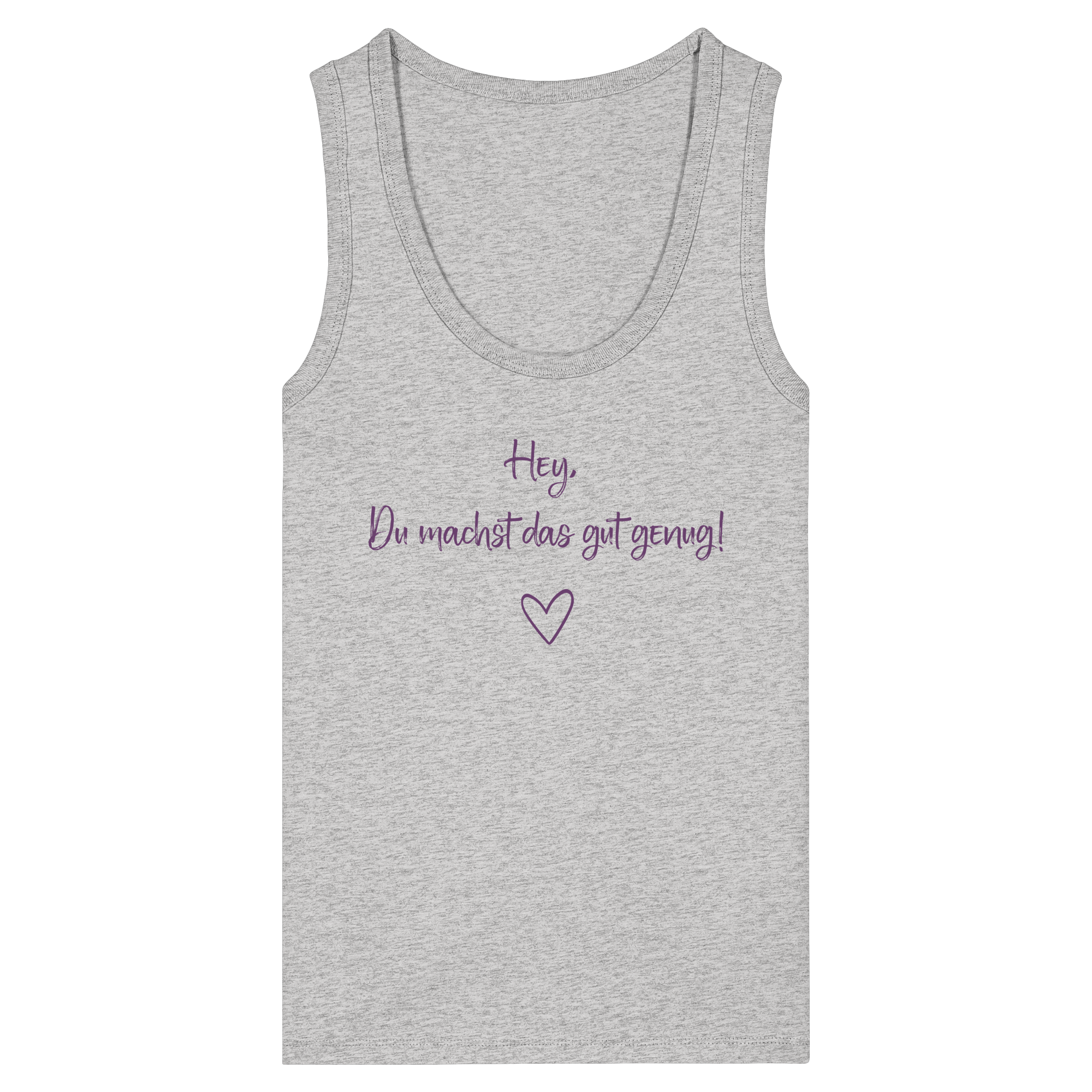 Hey, Du machst das gut genug! "Lila Herz Edition" - Womens Organic Fitted Tank Top