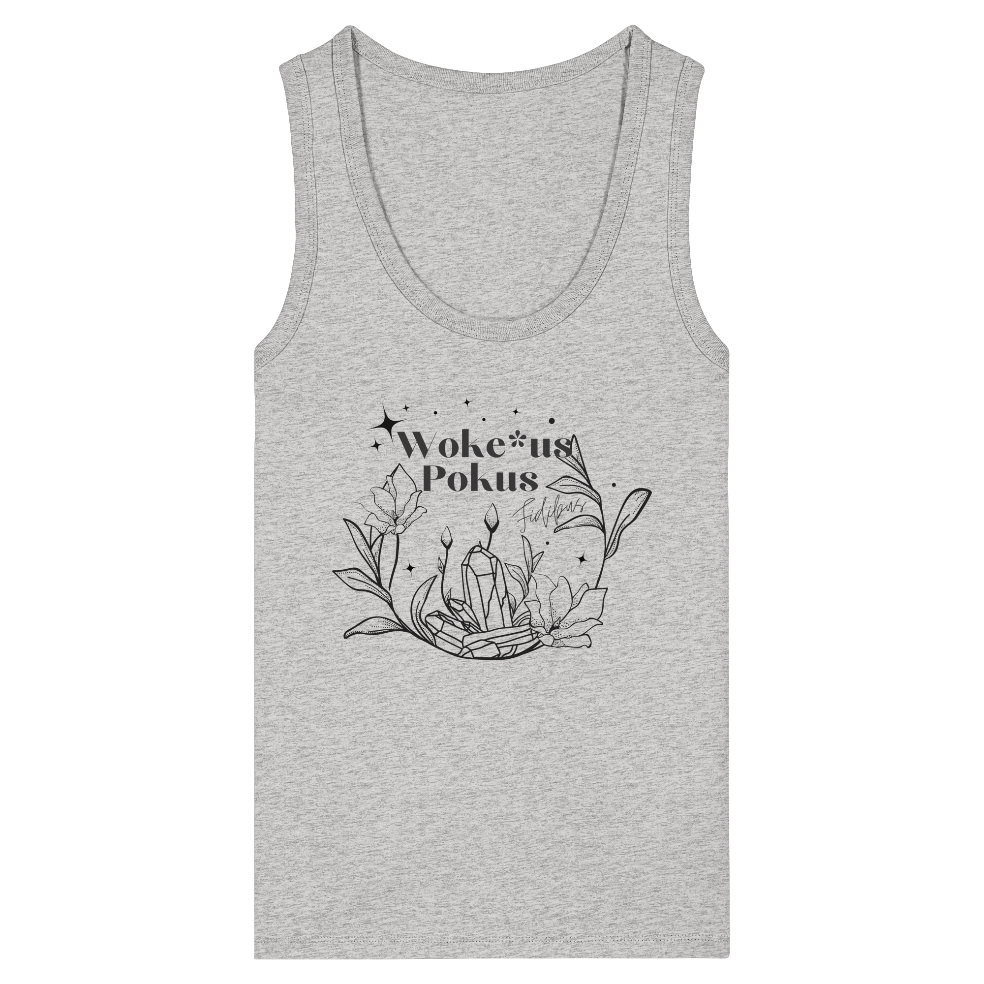 Woke*us Pokus (schwarze Schrift) - Womens Organic Fitted Tank Top