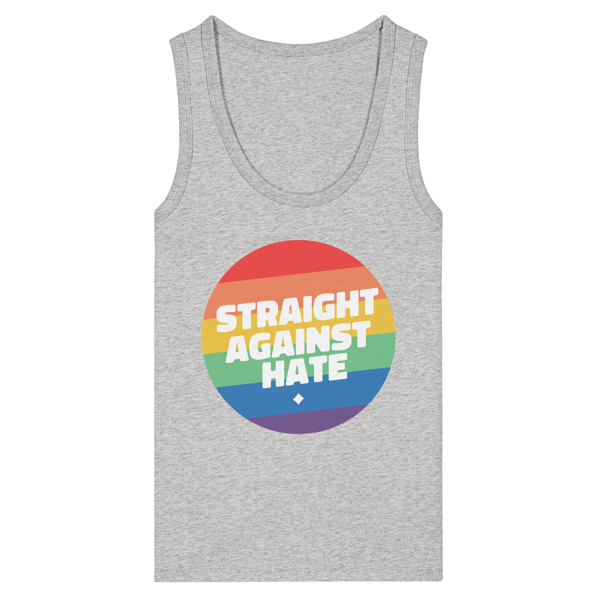 Straight Against Hate Badge - Womens Organic Fitted Tank Top