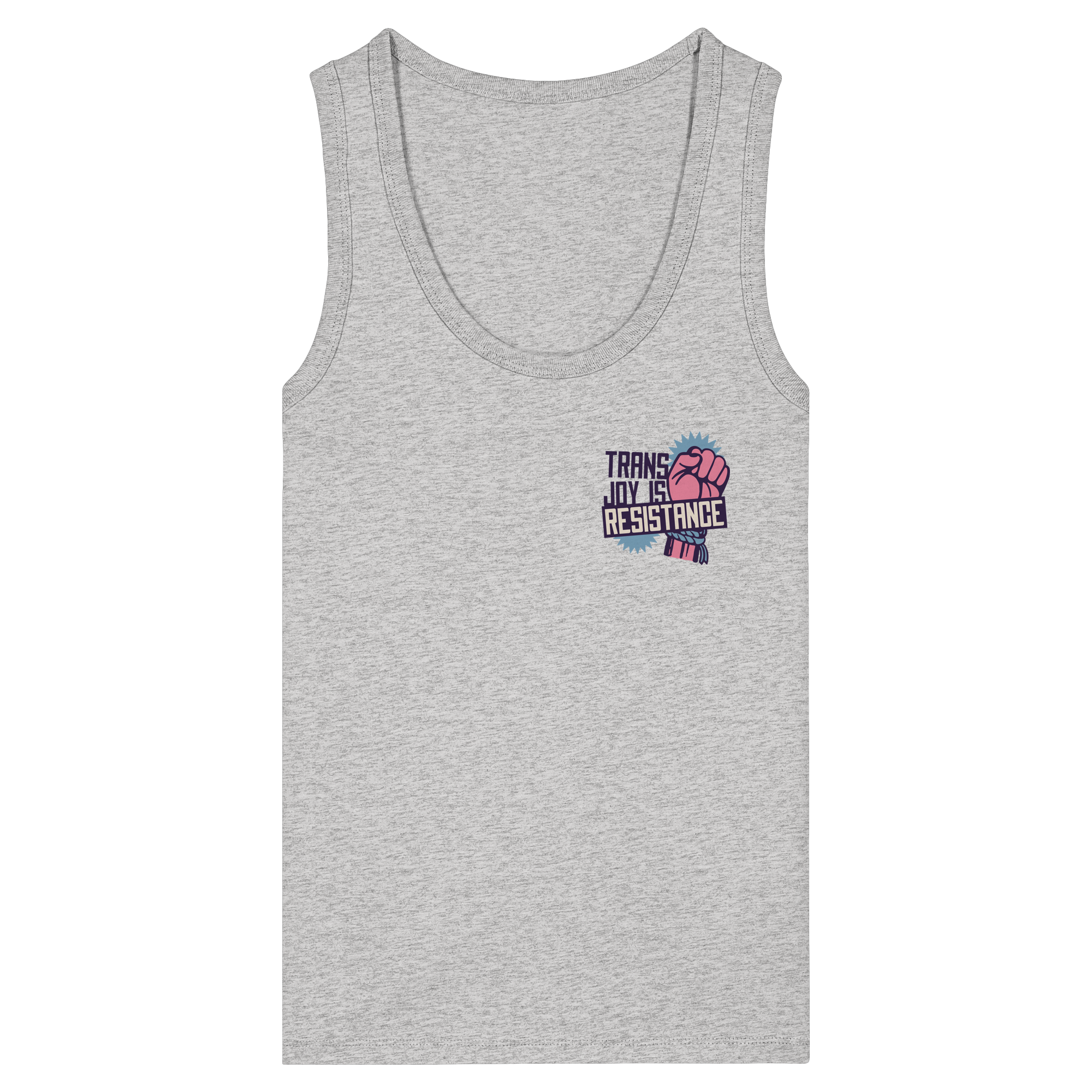 Trans Joy Is Resistance "Raised Fist Edition" - Womens Organic Fitted Tank Top