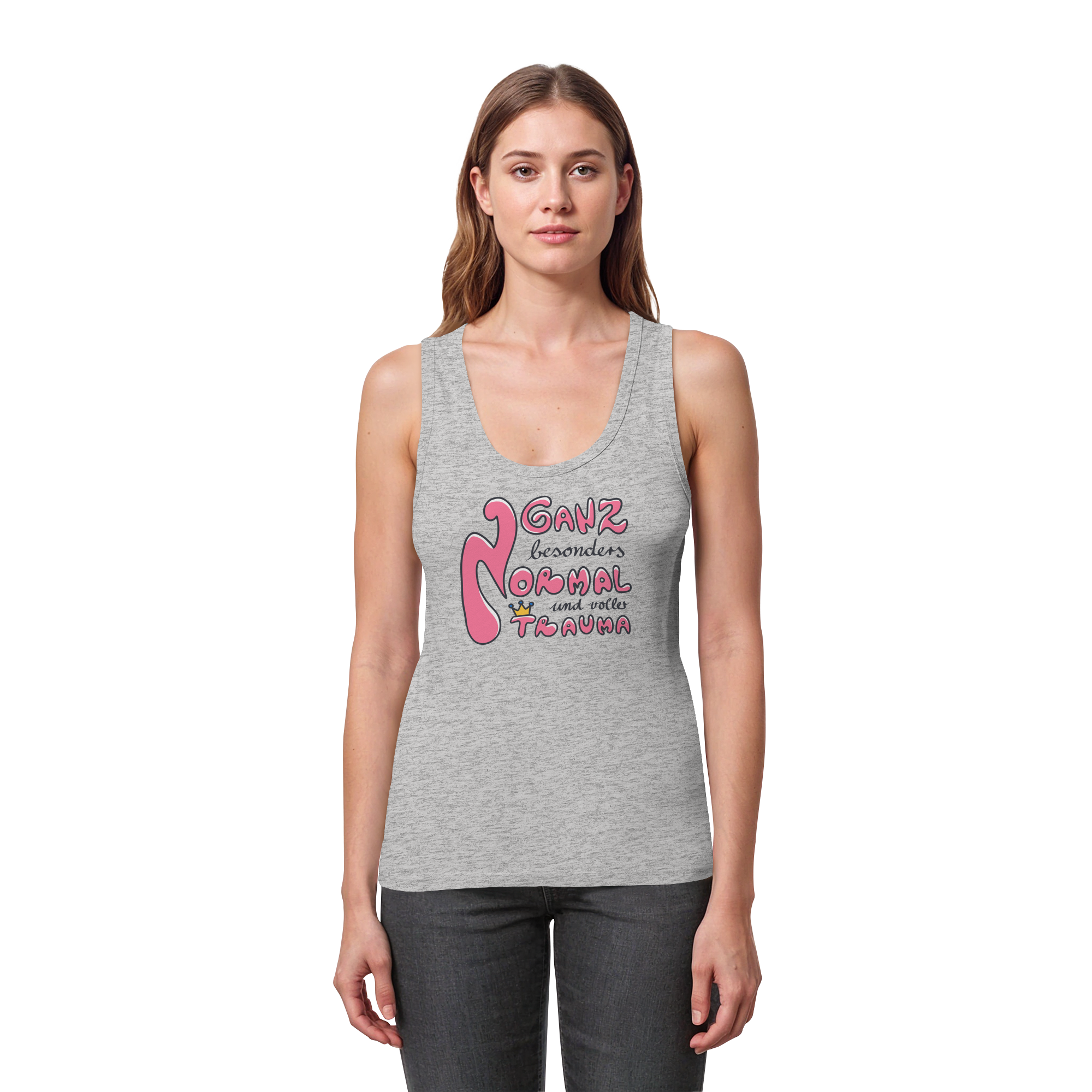 Ganz besonders Normal und voller Trauma "Pinke Edition" - Womens Organic Fitted Tank Top