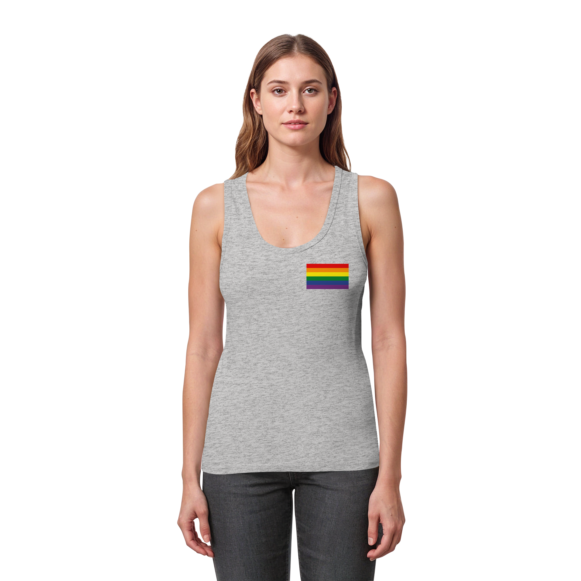 Regenbogen Pride Flag - Womens Organic Fitted Tank Top