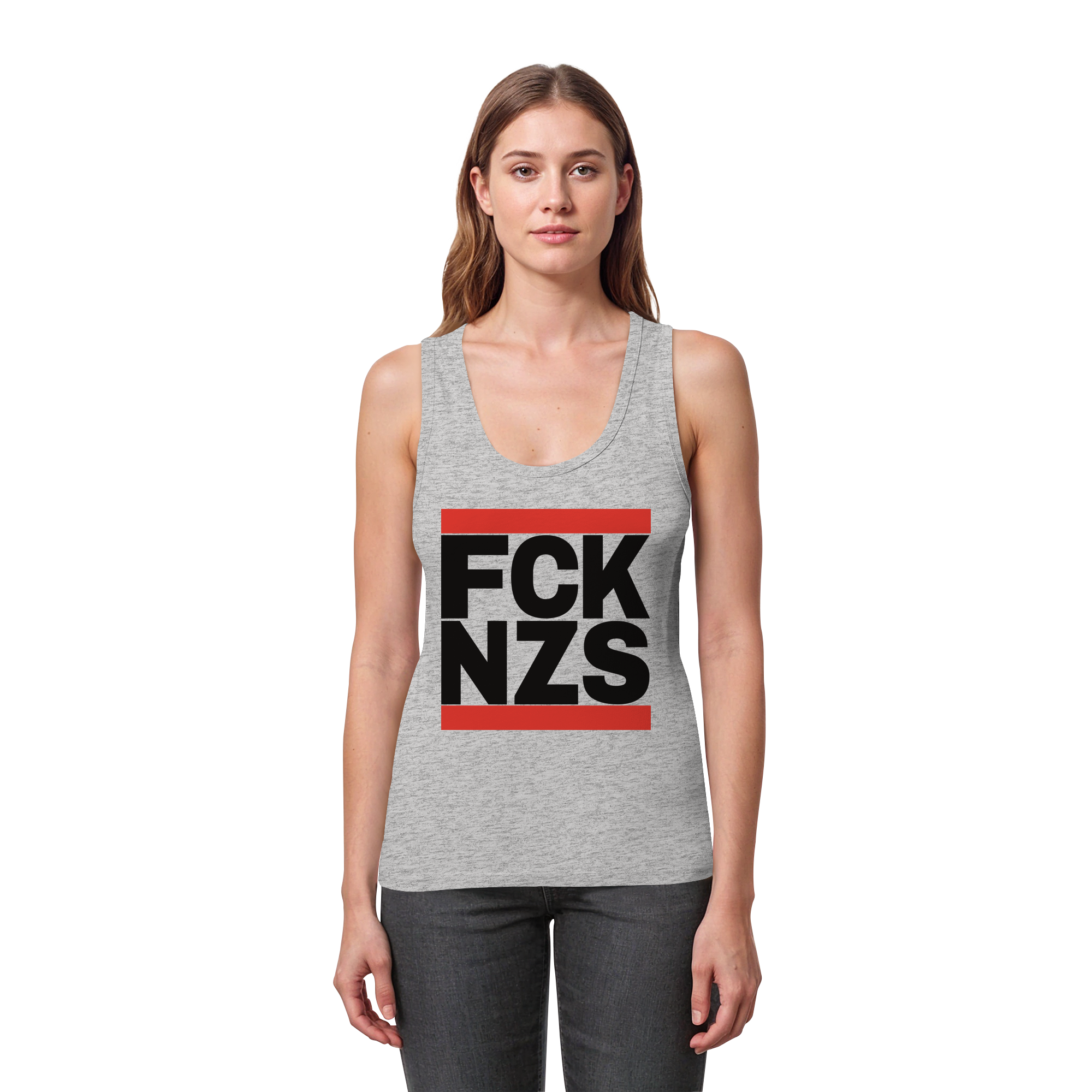 FCK NZS (schwarze Schrift) - Womens Organic Fitted Tank Top