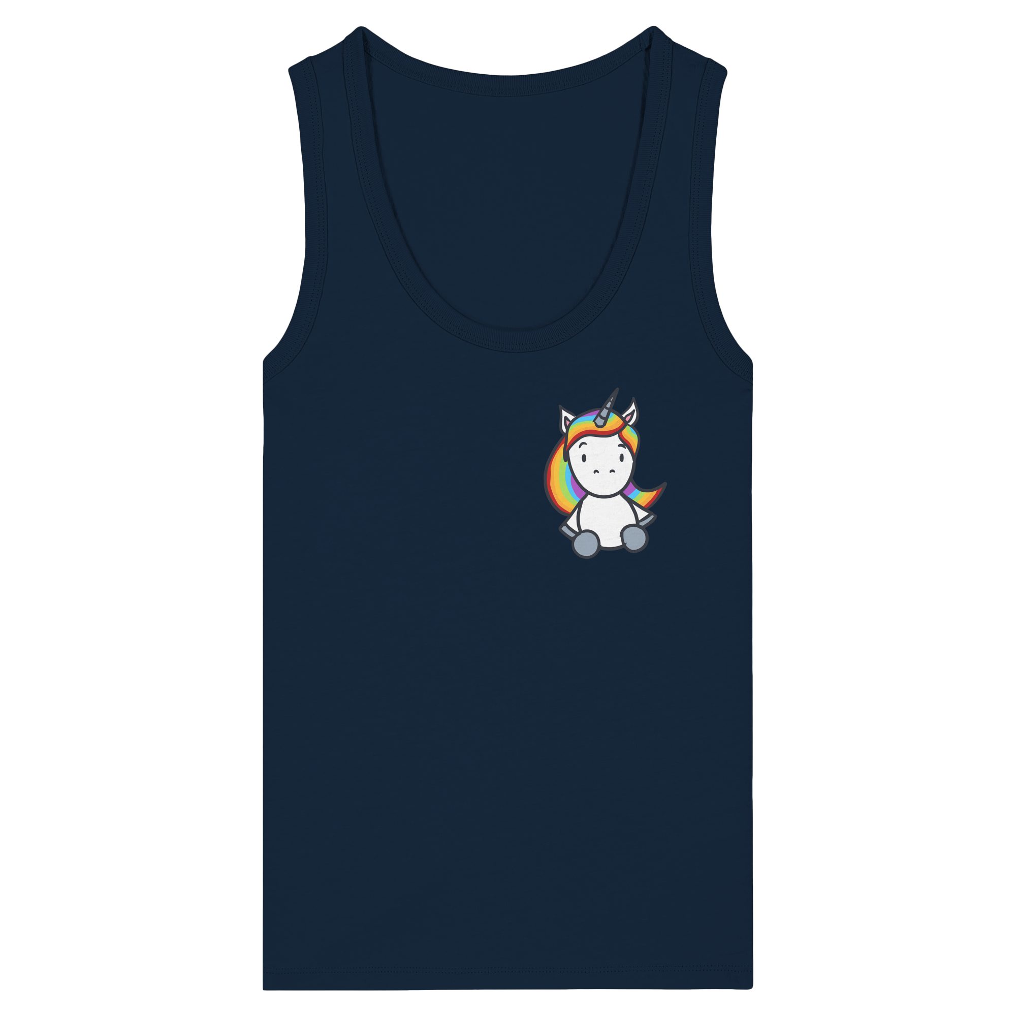 Schwarz Weiß wird Regenbogen Farben Backprint (dunkel) - Womens Organic Fitted Tank Top