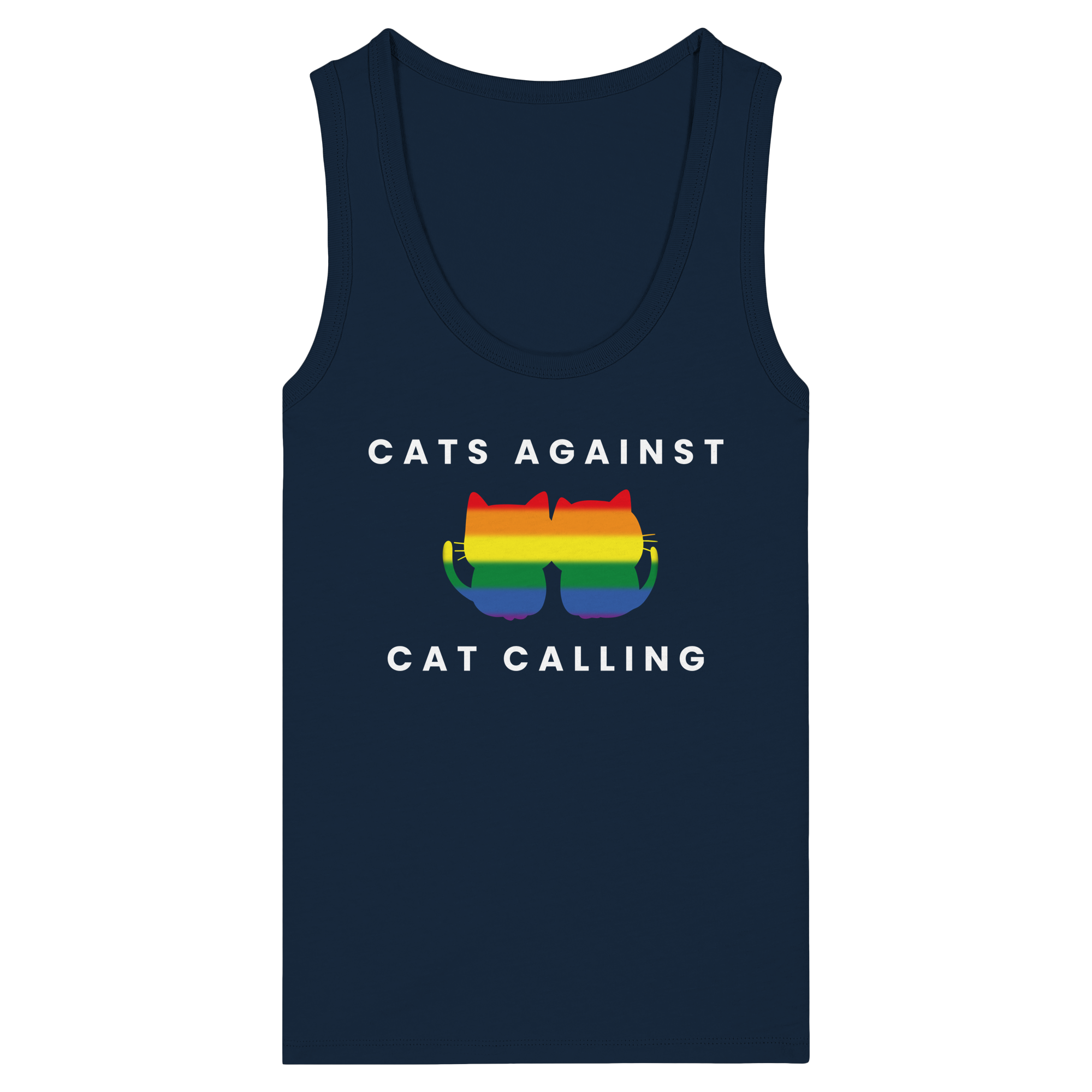 Cats Against Catcalling "Rainbow Edition" - Womens Organic Fitted Tank Top