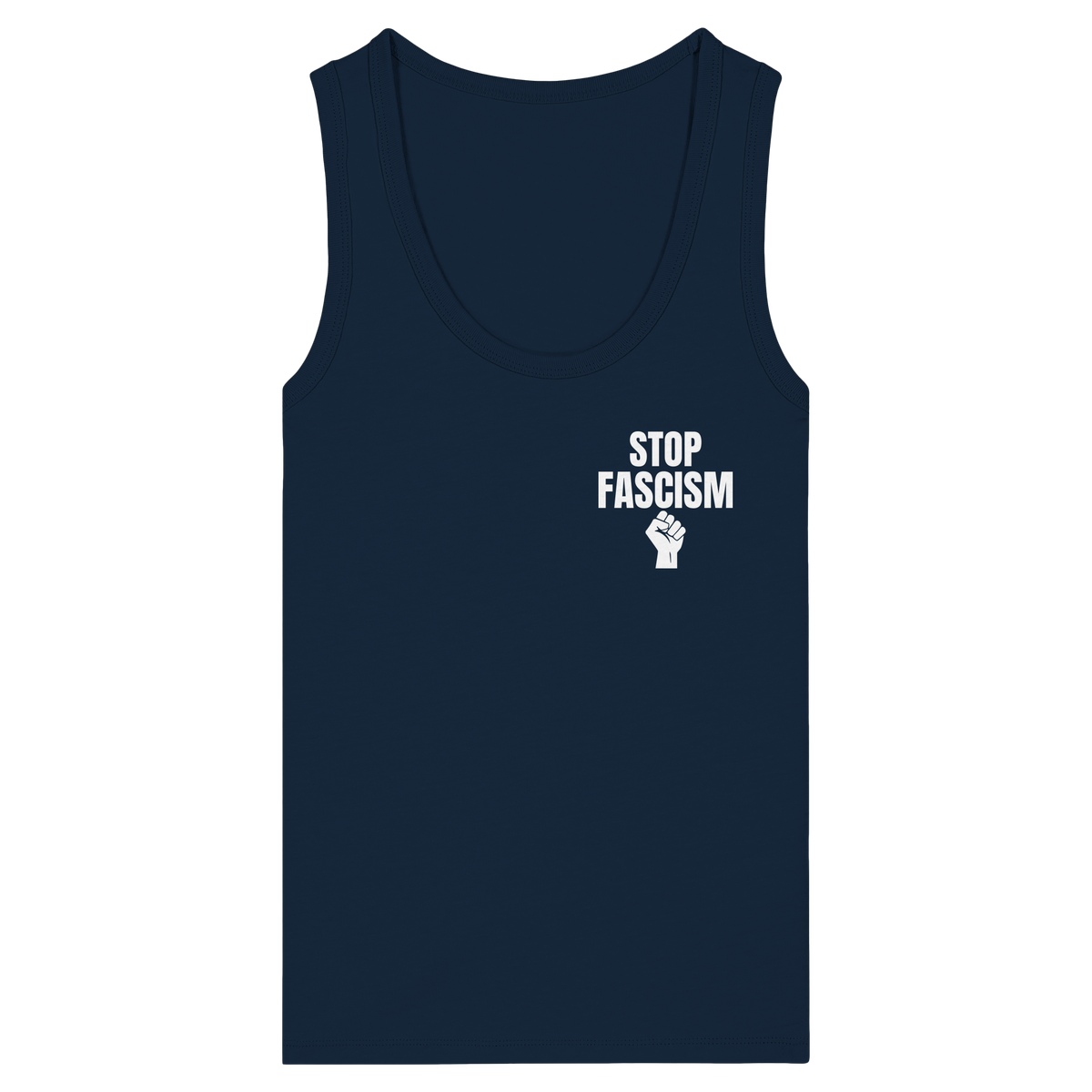 Stop Fascism "Raised Fist Edition" - Womens Organic Fitted Tank Top