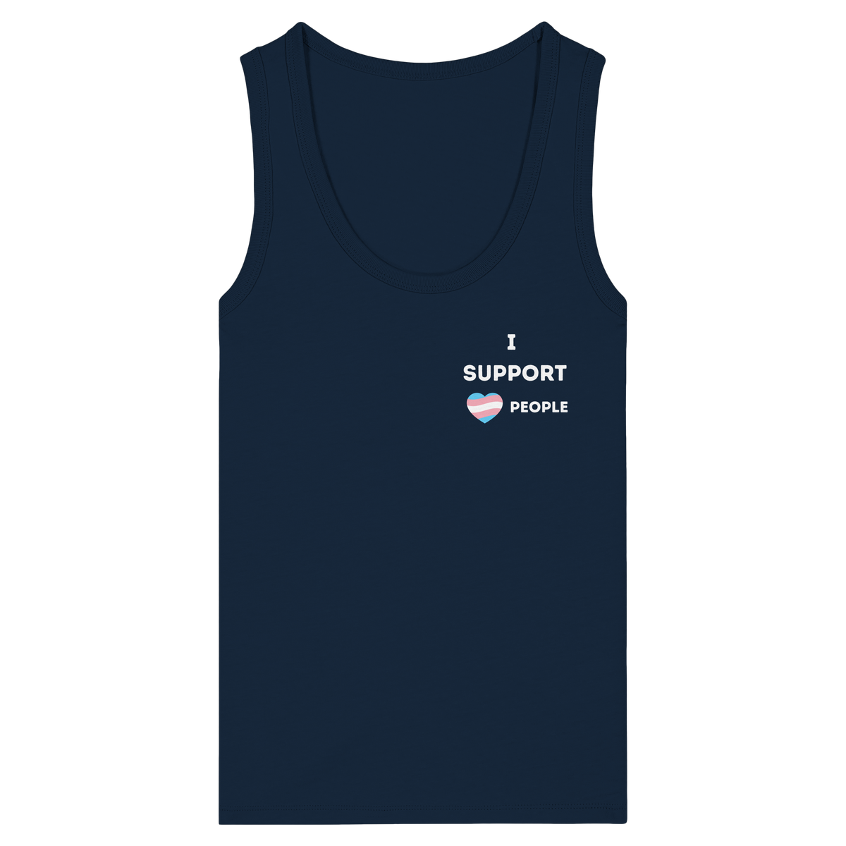 I support Trans People - Womens Organic Fitted Tank Top