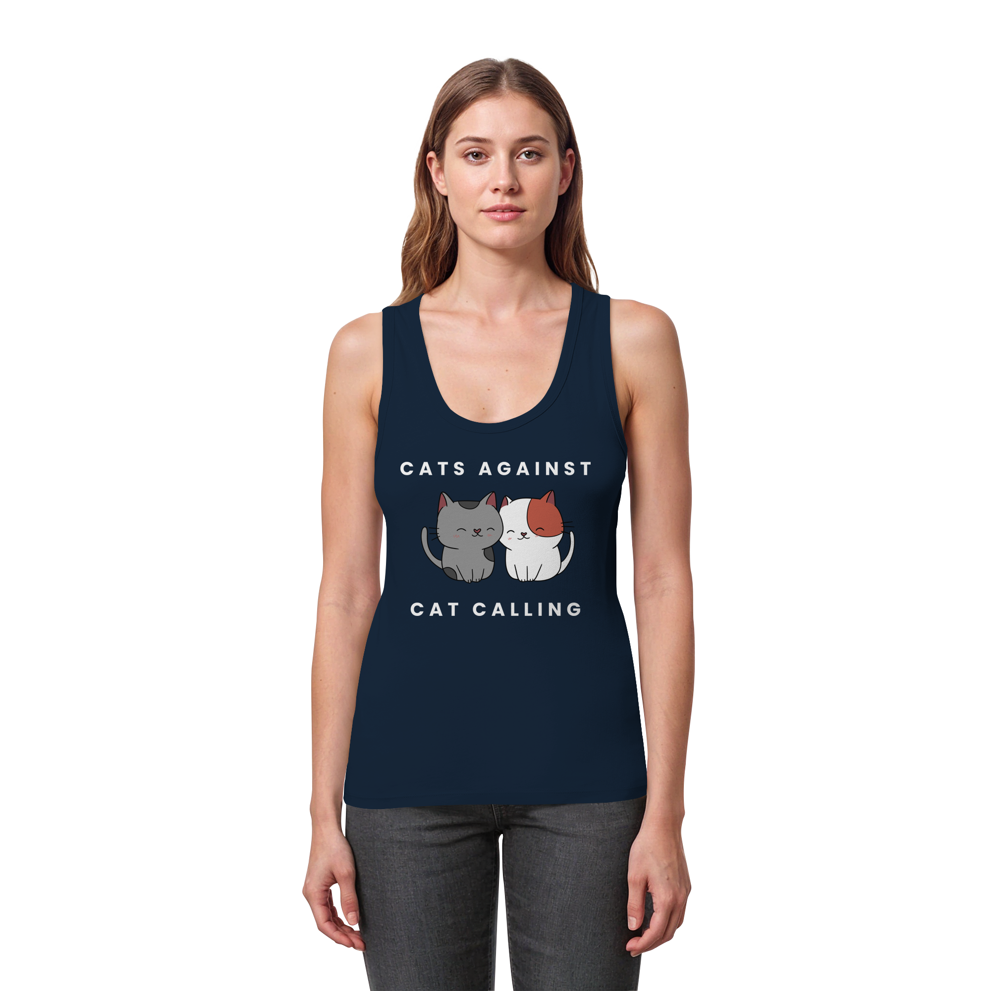 Cats Against Catcalling "Cuddle Edition" - Womens Organic Fitted Tank Top
