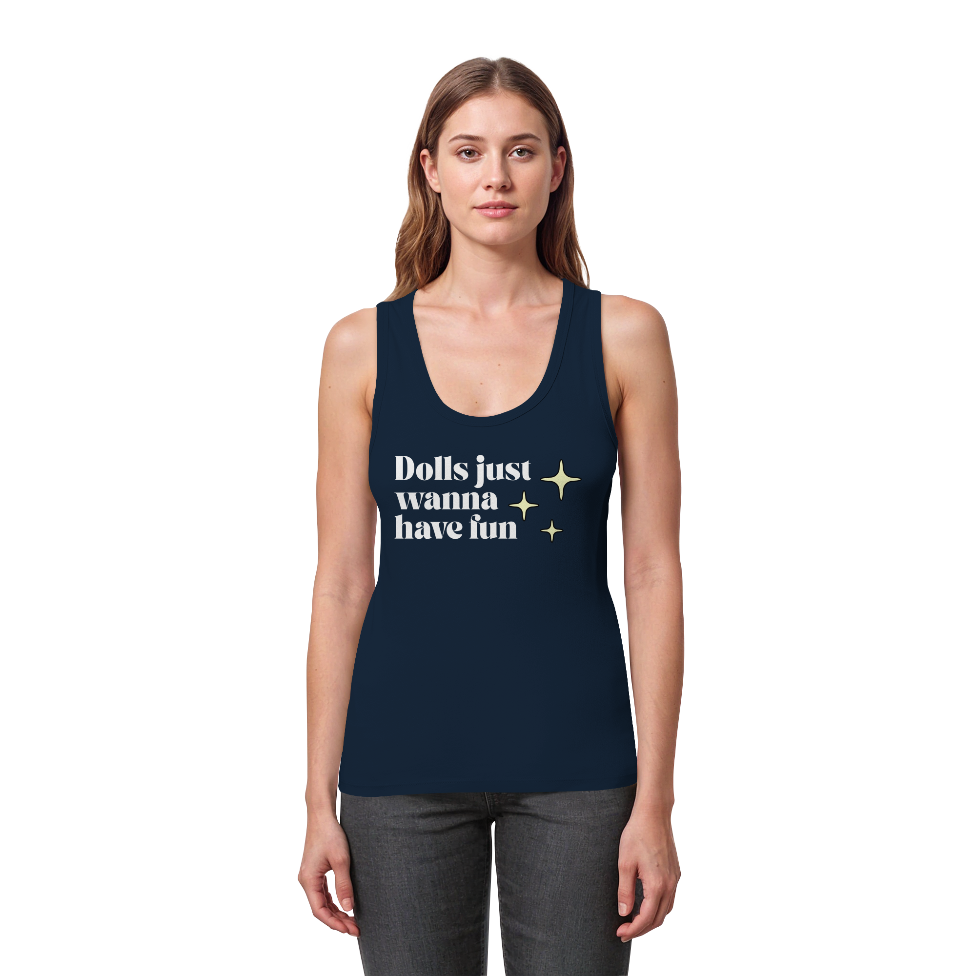 Dolls Just Wanna Have Fun - Womens Organic Fitted Tank Top