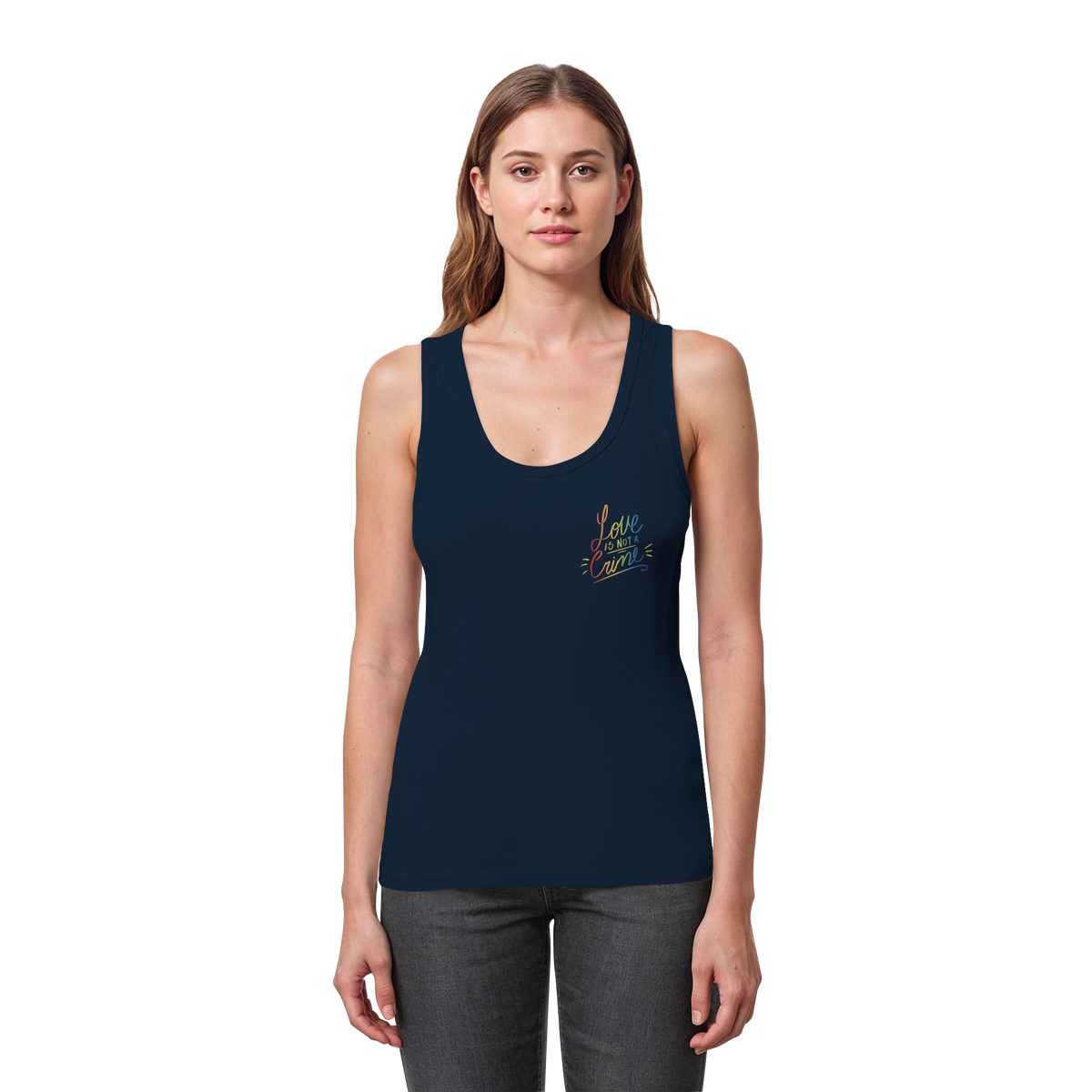Love is Not a Crime "Calligraphy Edition" - Womens Organic Fitted Tank Top