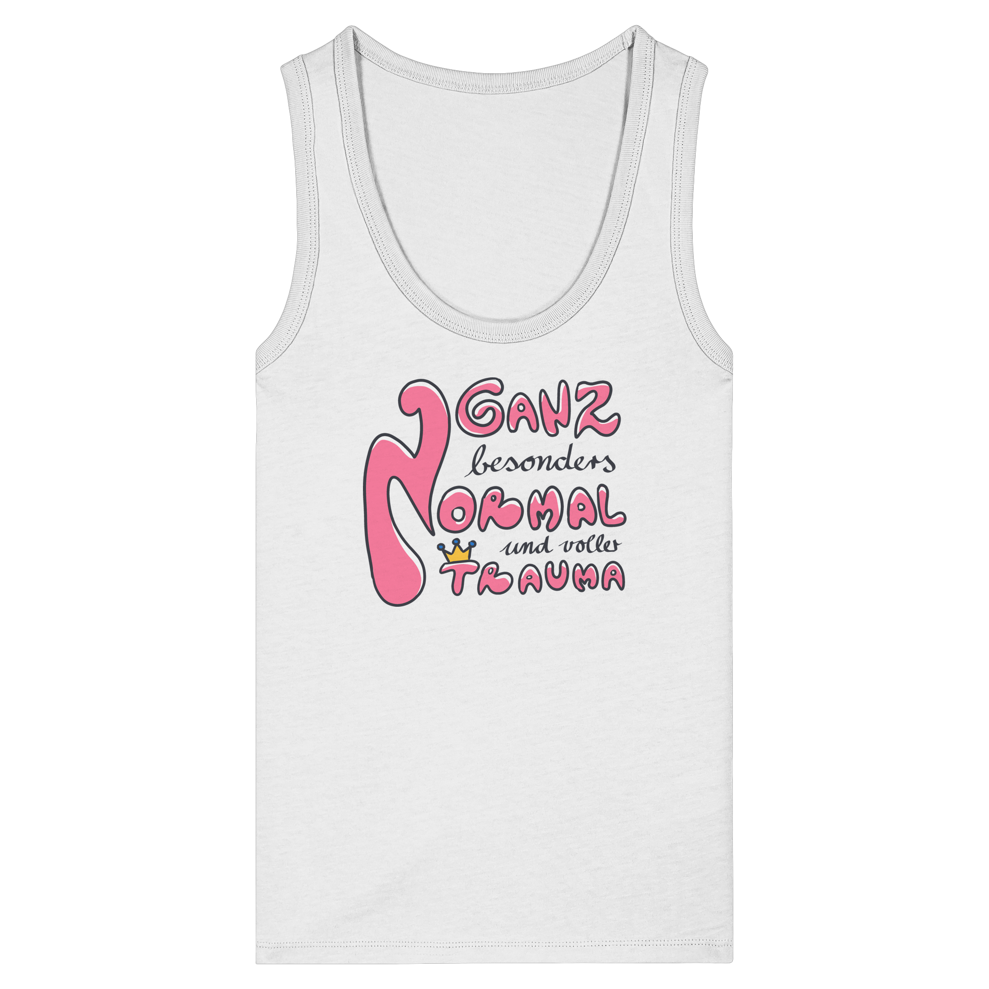 Ganz besonders Normal und voller Trauma "Pinke Edition" - Womens Organic Fitted Tank Top