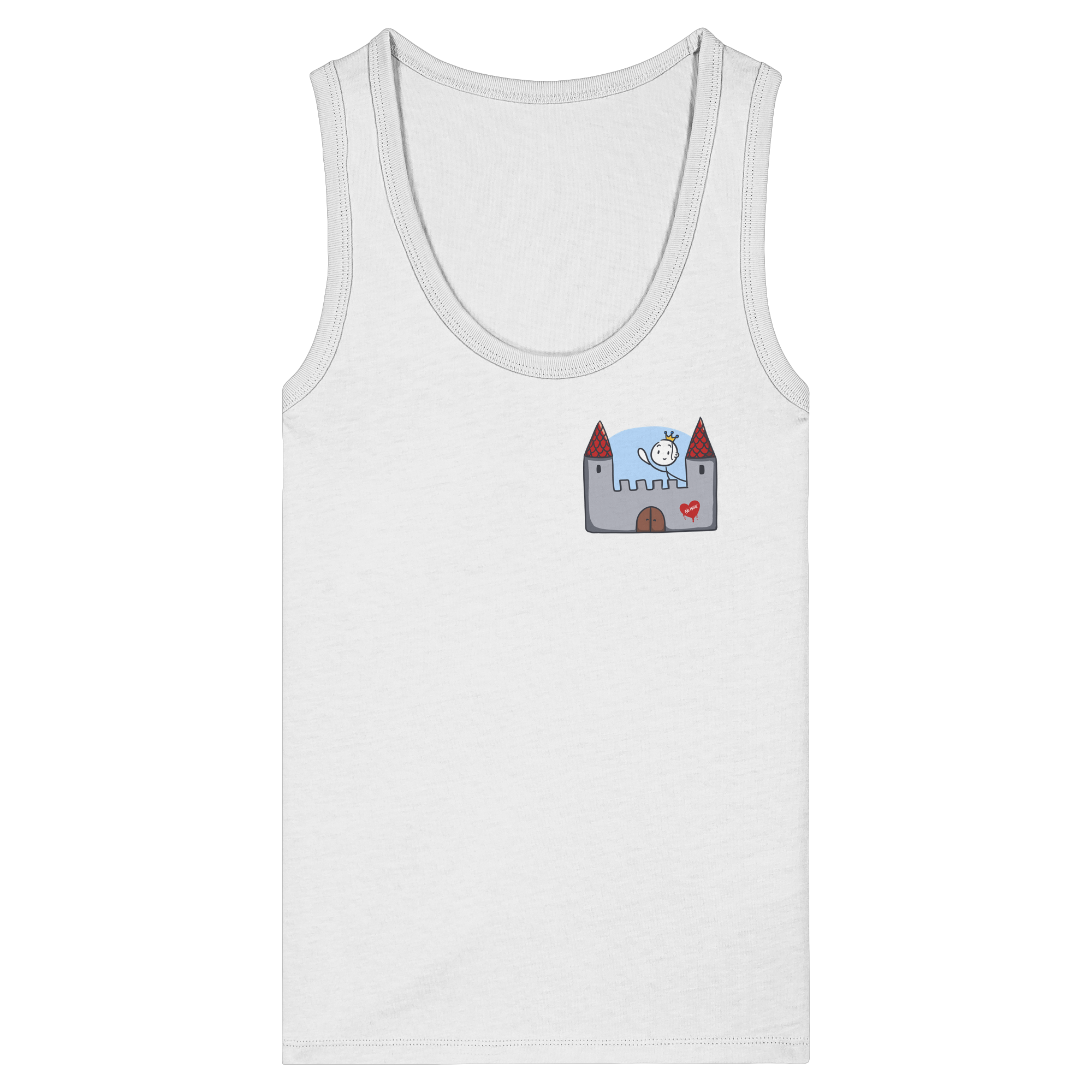 Hier und jetzt bin ich in Sicherheit "Schwarze Edition" Backprint - Womens Organic Fitted Tank Top