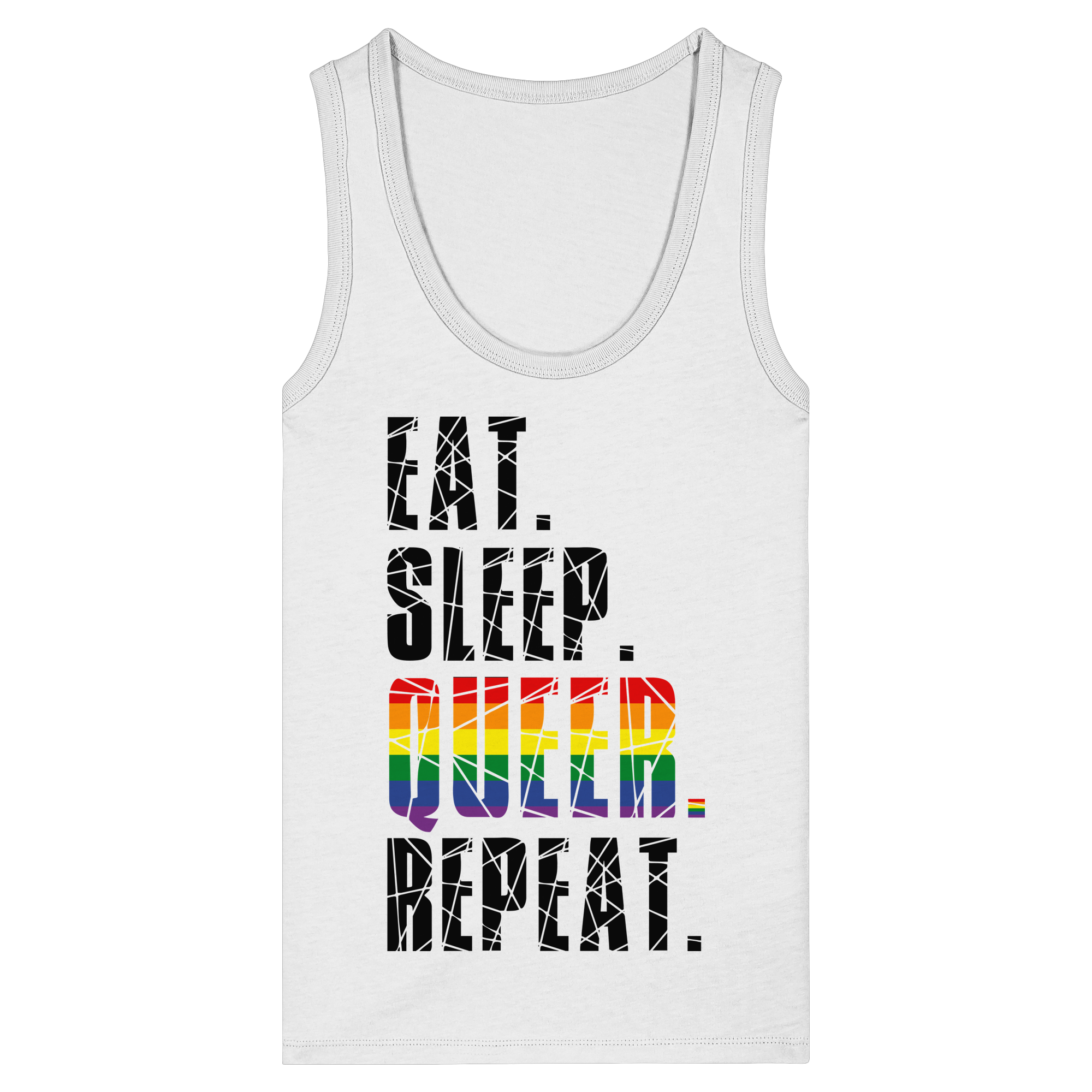 EAT. SLEEP. QUEER. REPEAT. - Womens Organic Fitted Tank Top