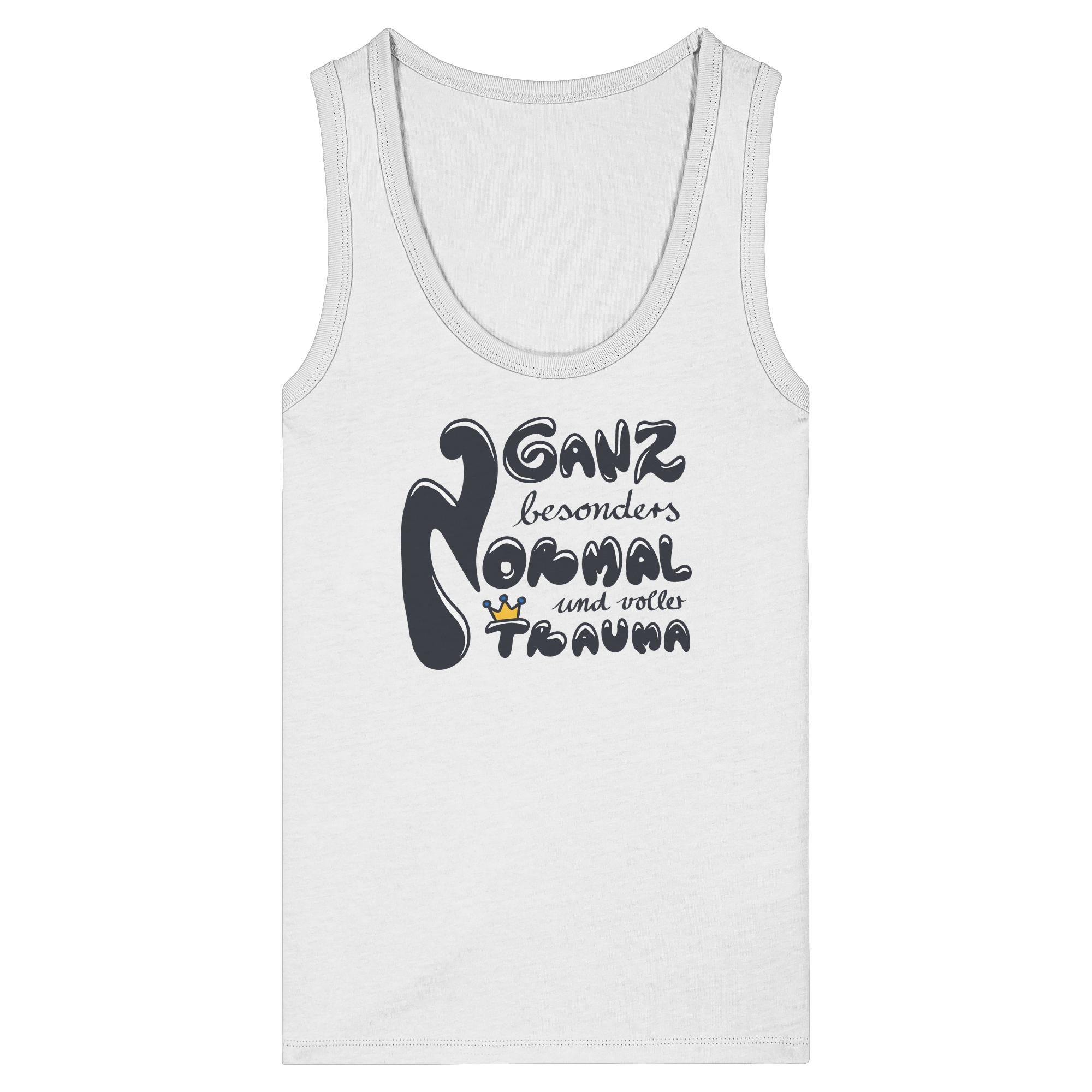 Ganz besonders Normal und voller Trauma "Schwarze Edition" - Womens Organic Fitted Tank Top