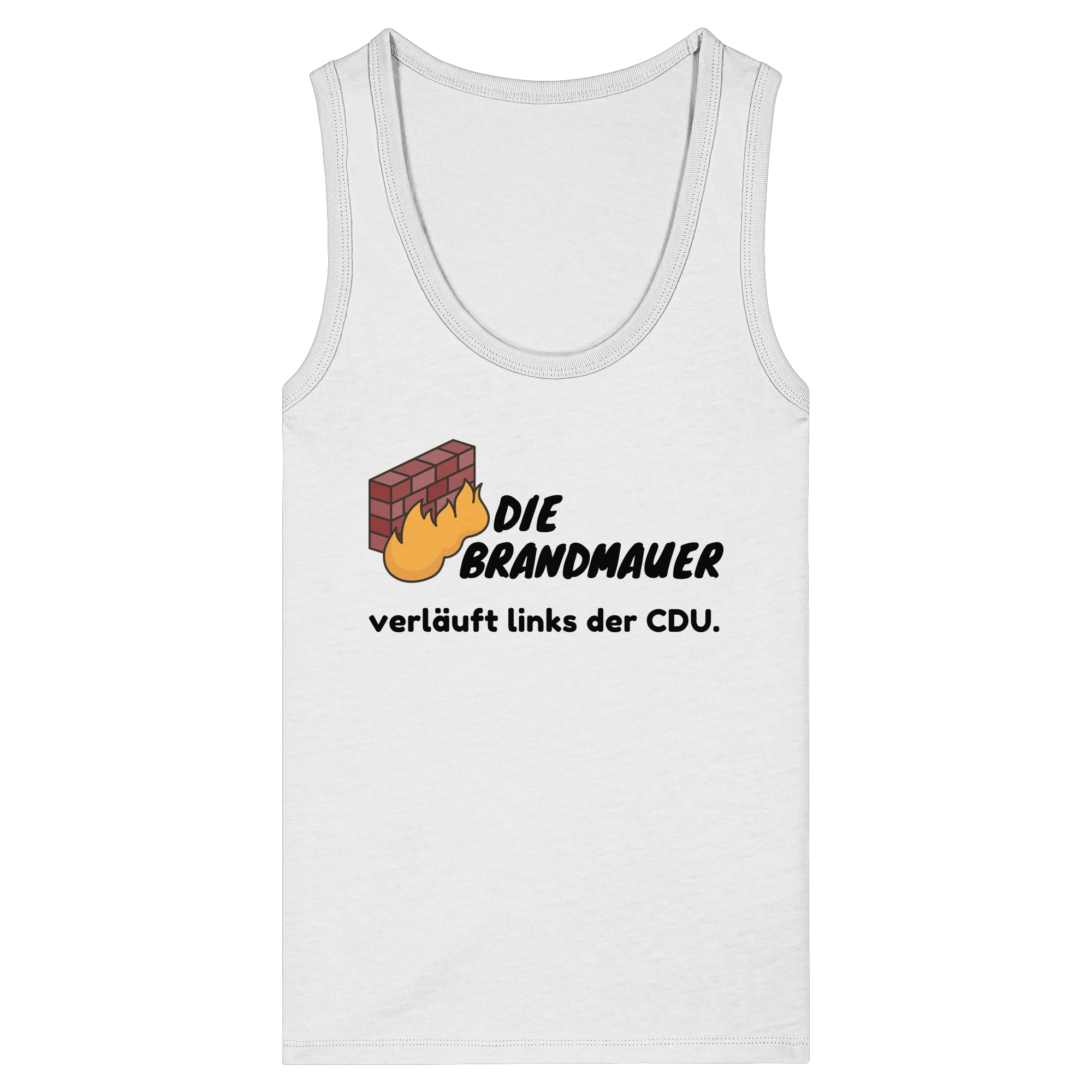 Brandmauer (schwarze Schrift) - Womens Organic Fitted Tank Top