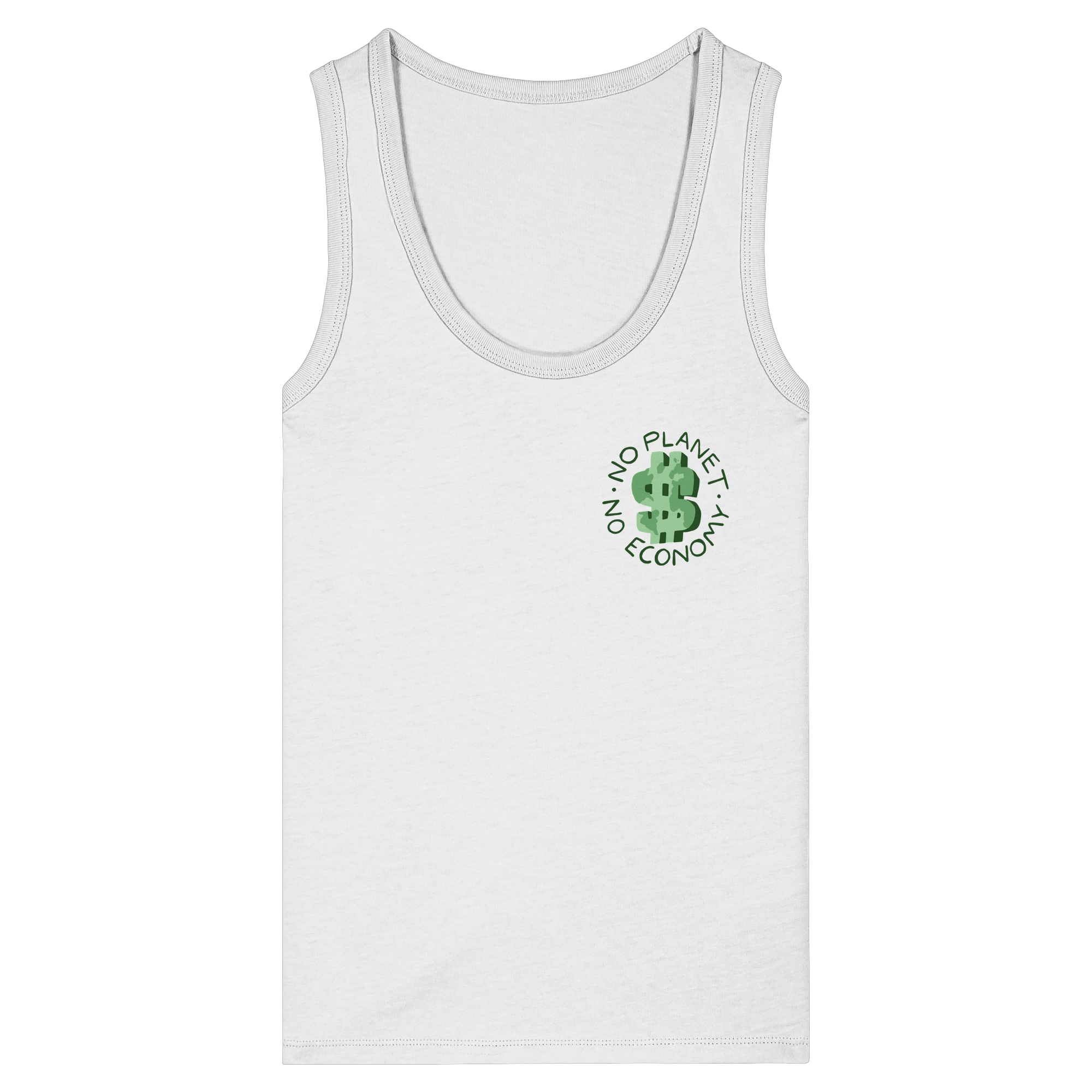 No Planet No Economy - Womens Organic Fitted Tank Top