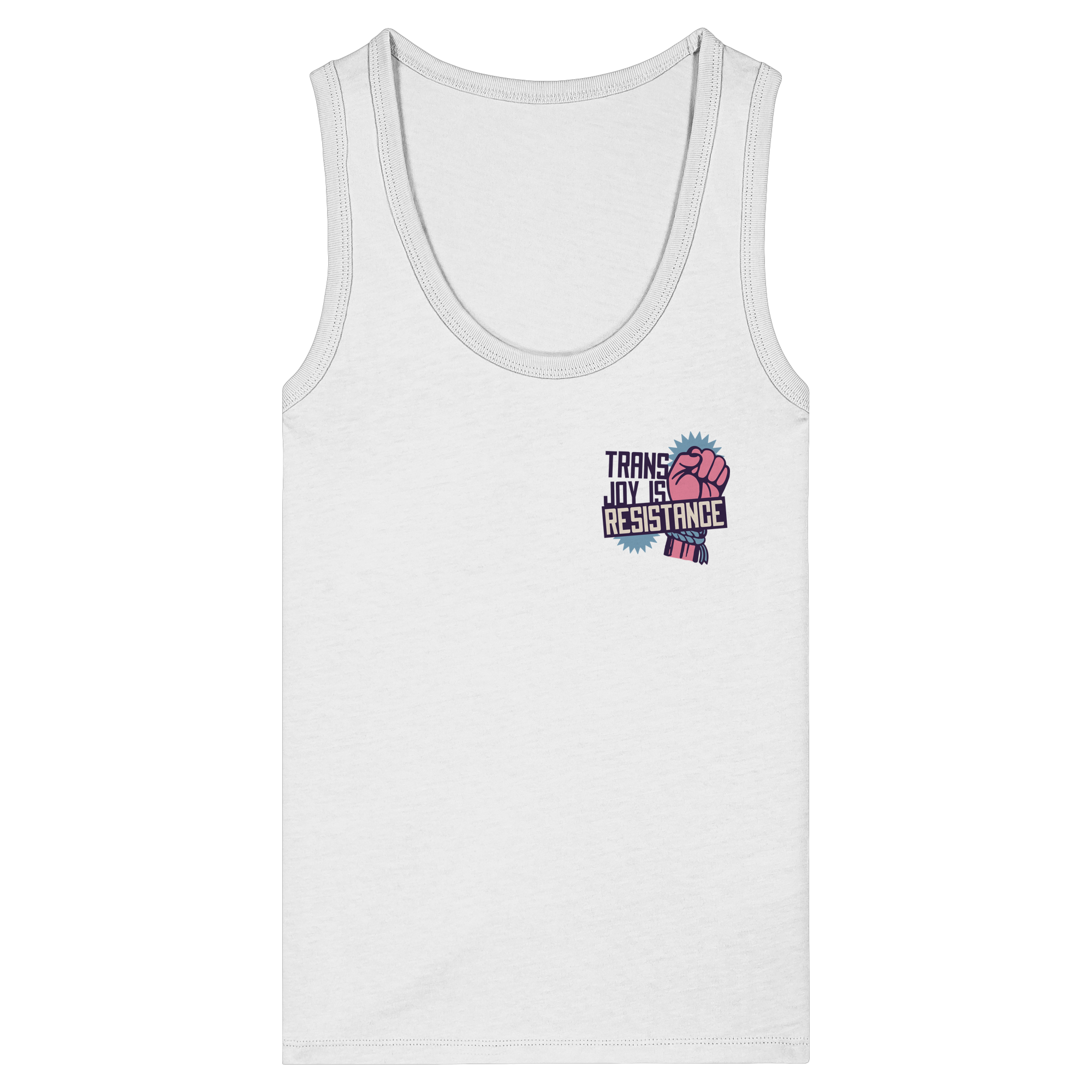 Trans Joy Is Resistance "Raised Fist Edition" - Womens Organic Fitted Tank Top