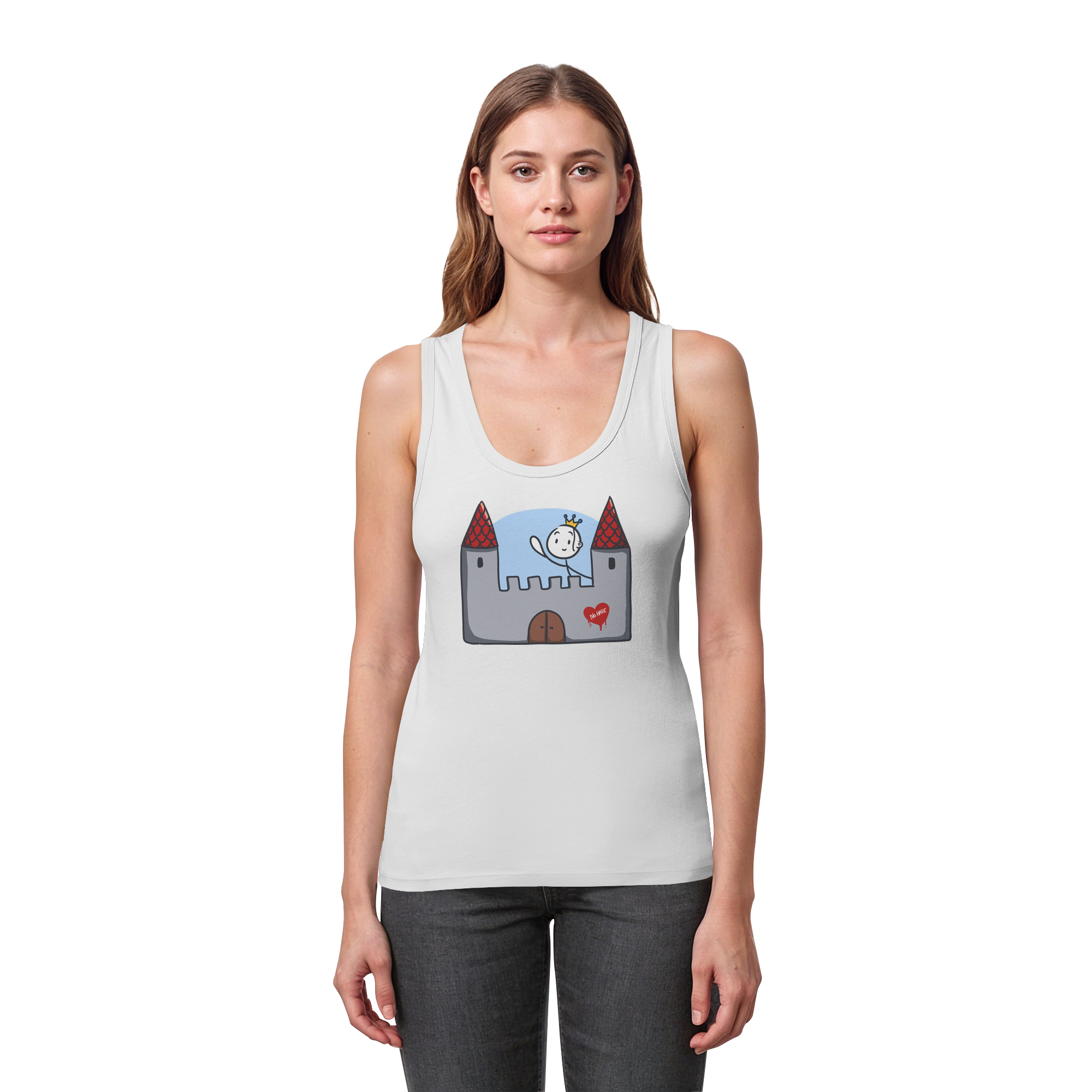 Seelenmännchen "Schloss Edition" Frontprint (hell) - Womens Organic Fitted Tank Top
