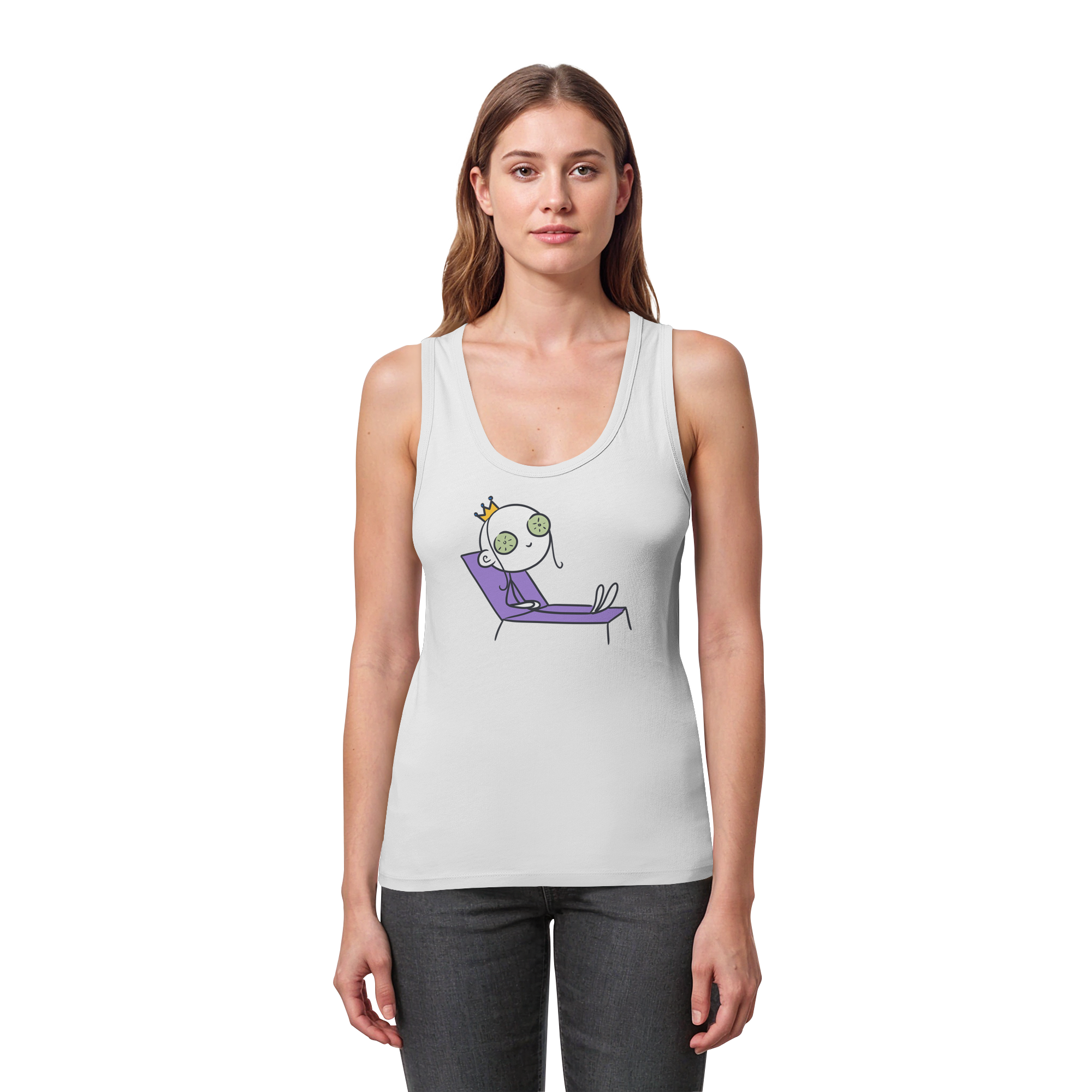 Seelenmännchen "Chill Out Edition" Frontprint - Womens Organic Fitted Tank Top
