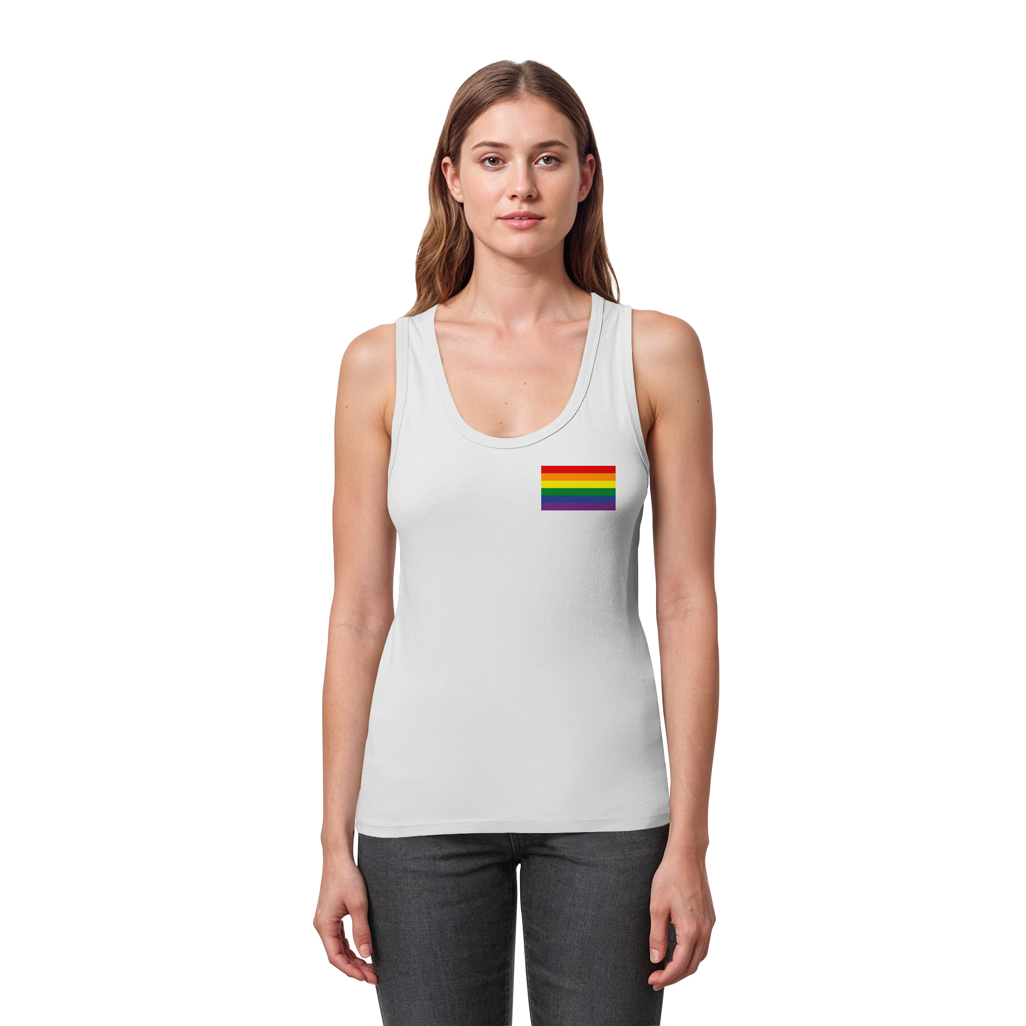 Regenbogen Pride Flag - Womens Organic Fitted Tank Top