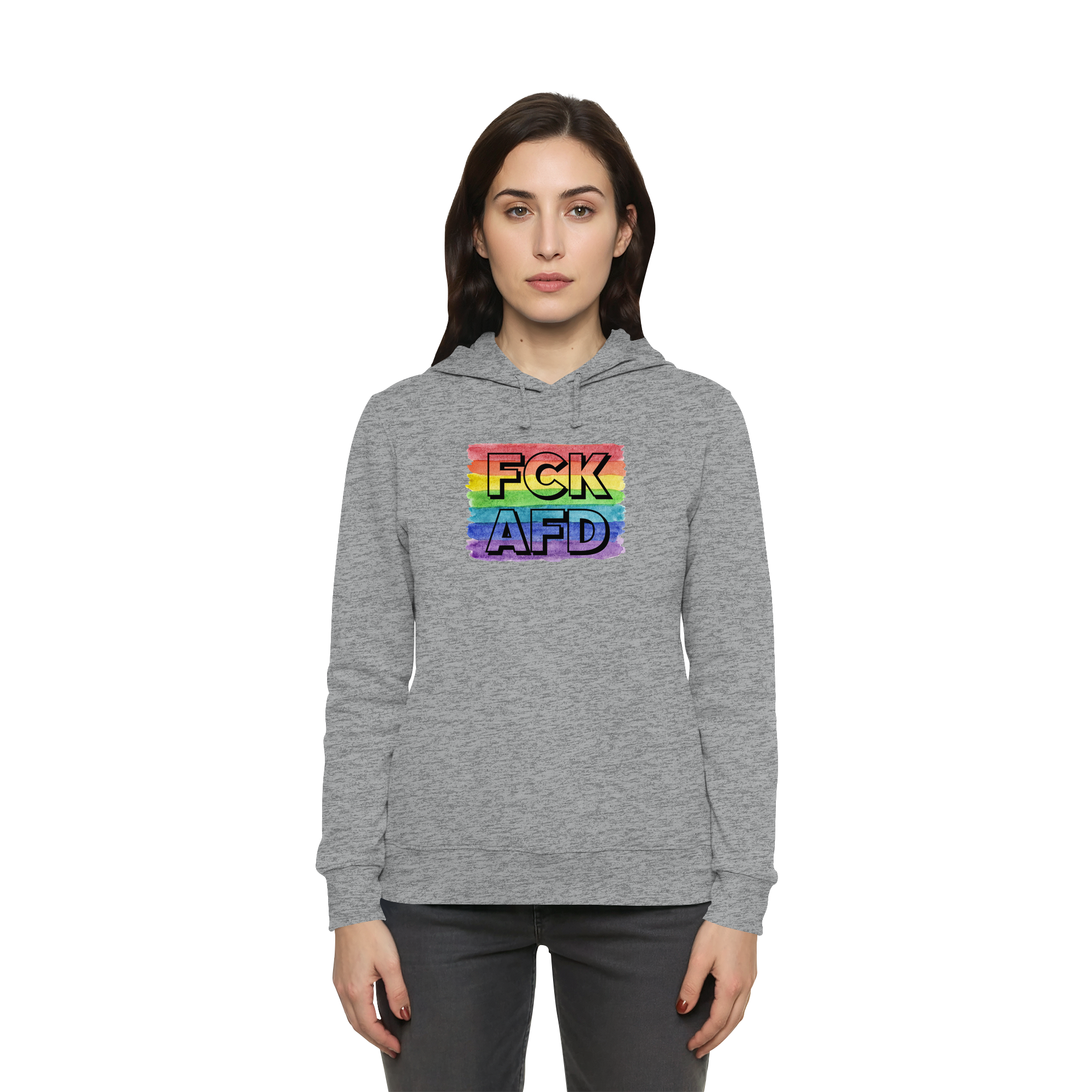 FCK AFD "Rainbow Resistance Edition" - Womens Organic Hoodie B&C