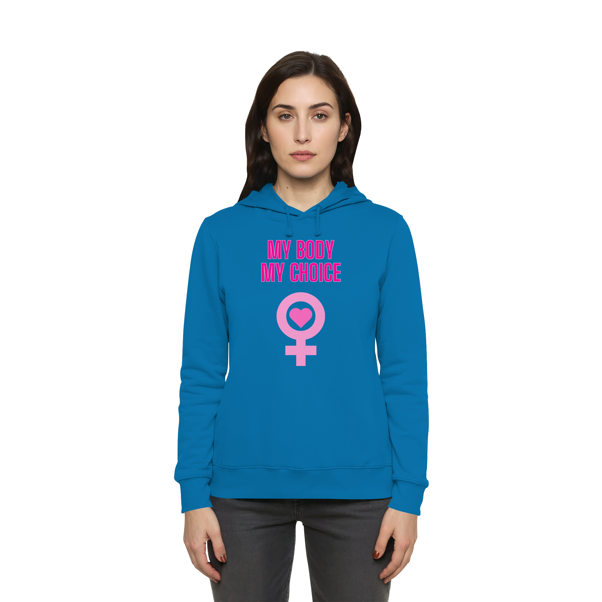 My Body My Choice "Pink Power Edition" - Womens Organic Hoodie B&C