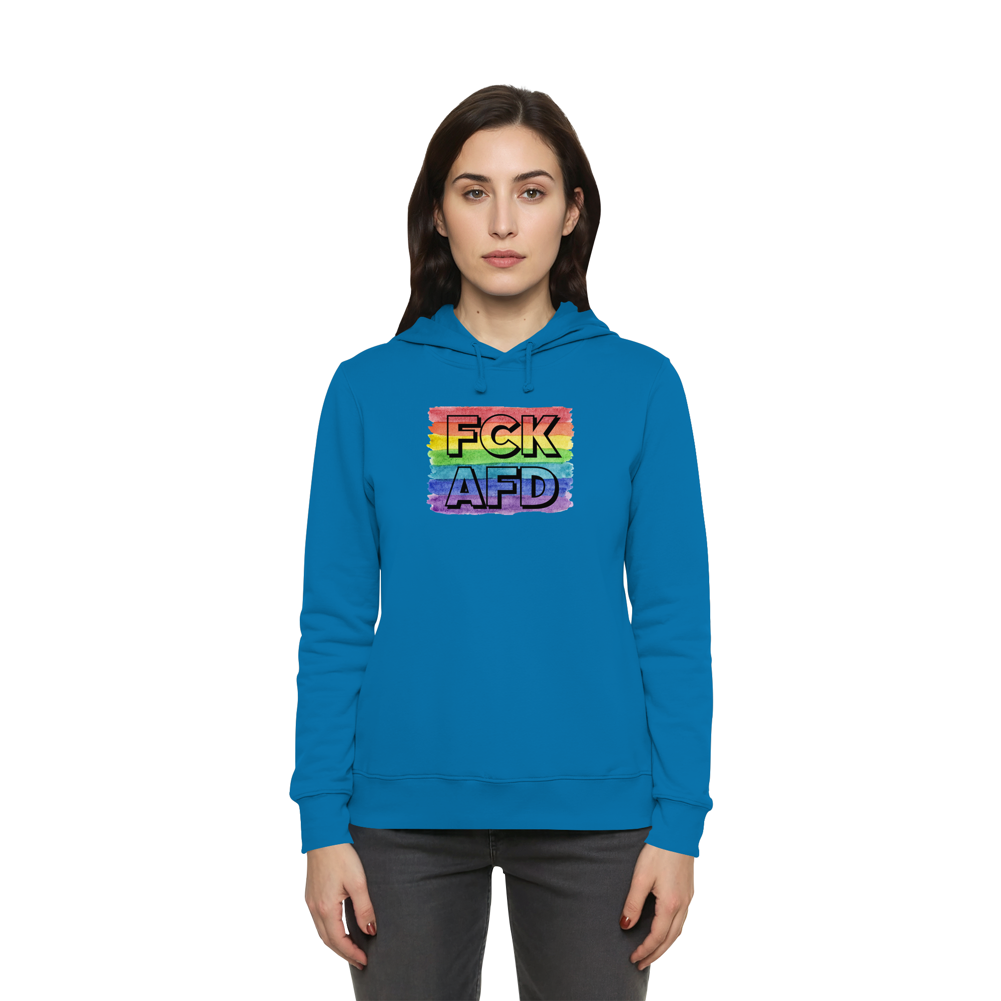 FCK AFD "Rainbow Resistance Edition" - Womens Organic Hoodie B&C