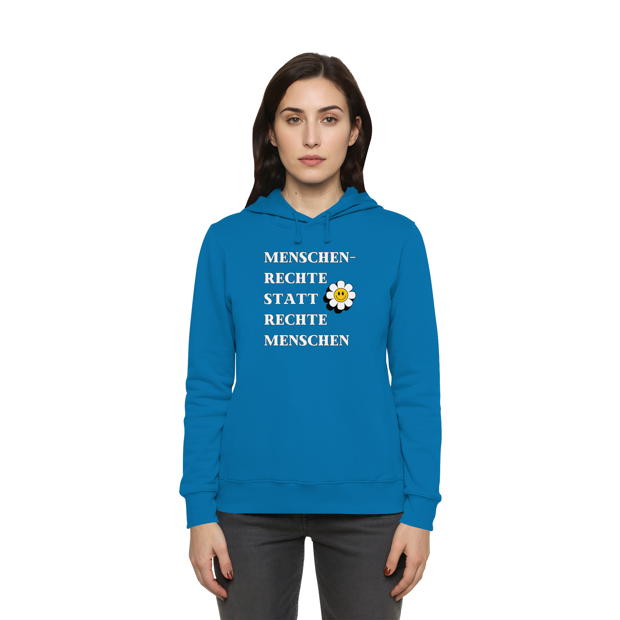 Menschenrechte statt rechte Menschen - Womens Organic Hoodie B&C