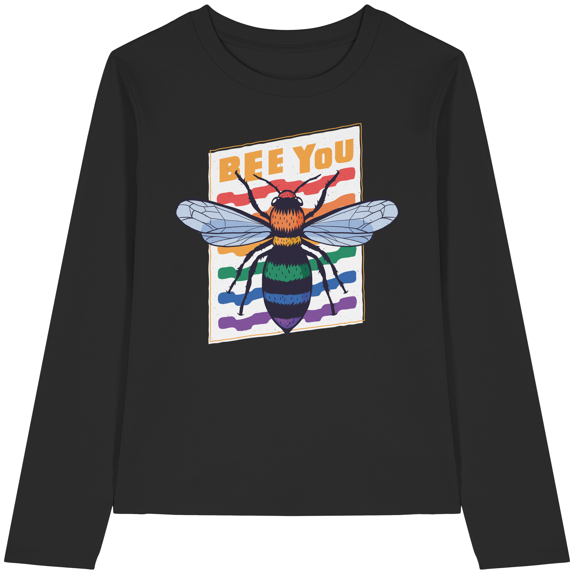 Bee You "Rainbow Edition" - Womens Organic Longsleeve T-Shirt
