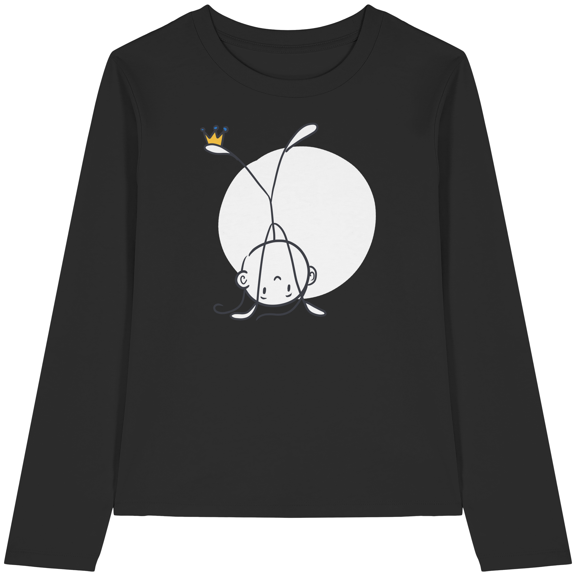 Seelenmännchen "Handstand Edition" Frontprint (dunkel) - Womens Organic Longsleeve T-Shirt