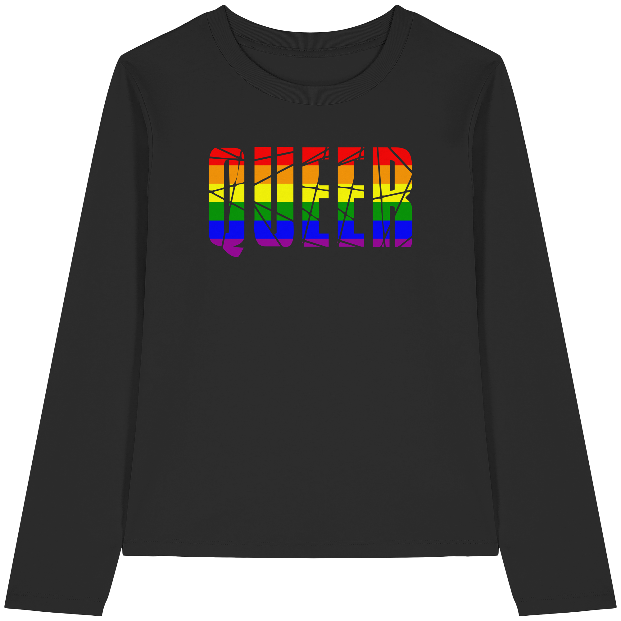 QUEER in Regenbogen Farben - Womens Organic Longsleeve T-Shirt