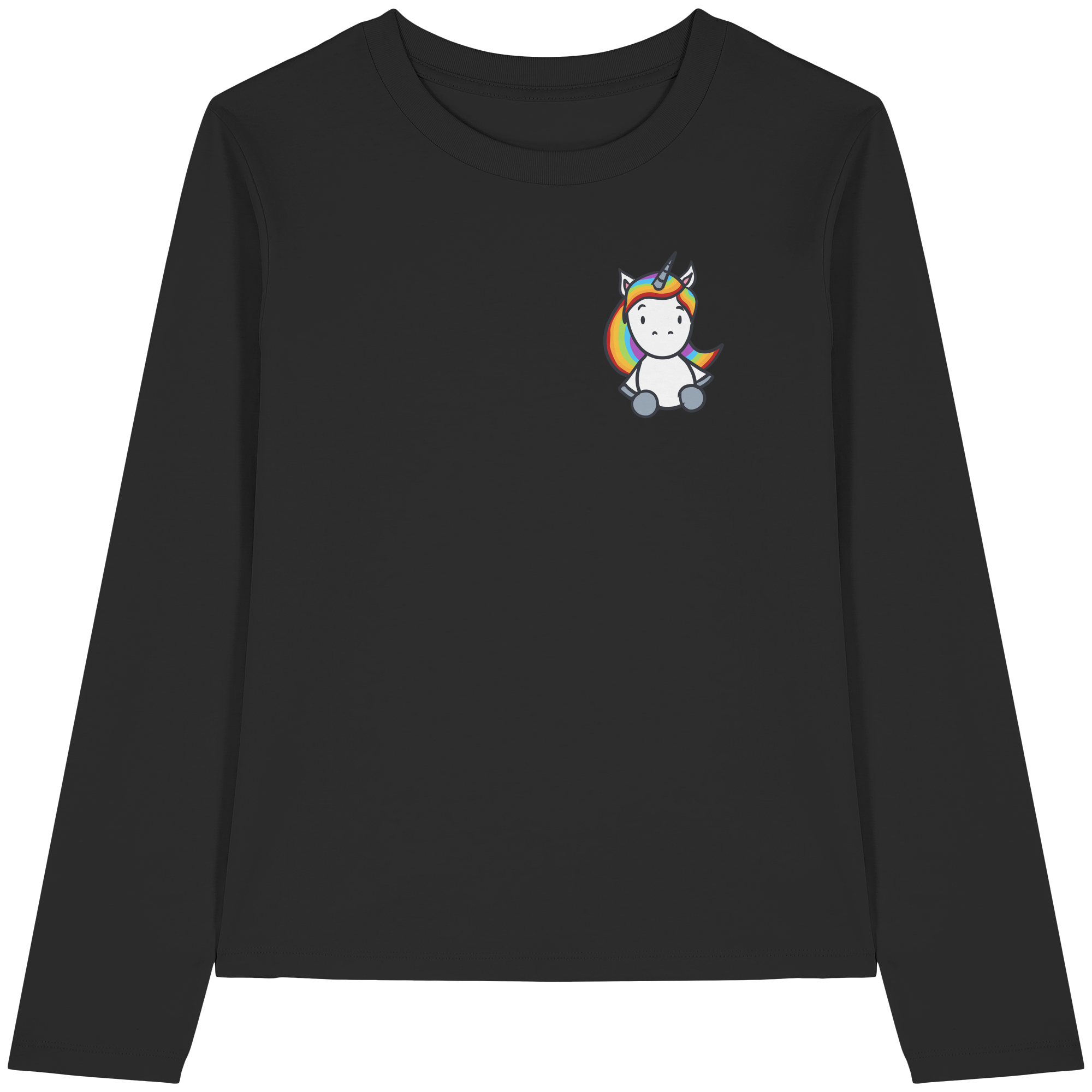 Einhorn mit Regenbogen Haaren - Womens Organic Longsleeve T-Shirt