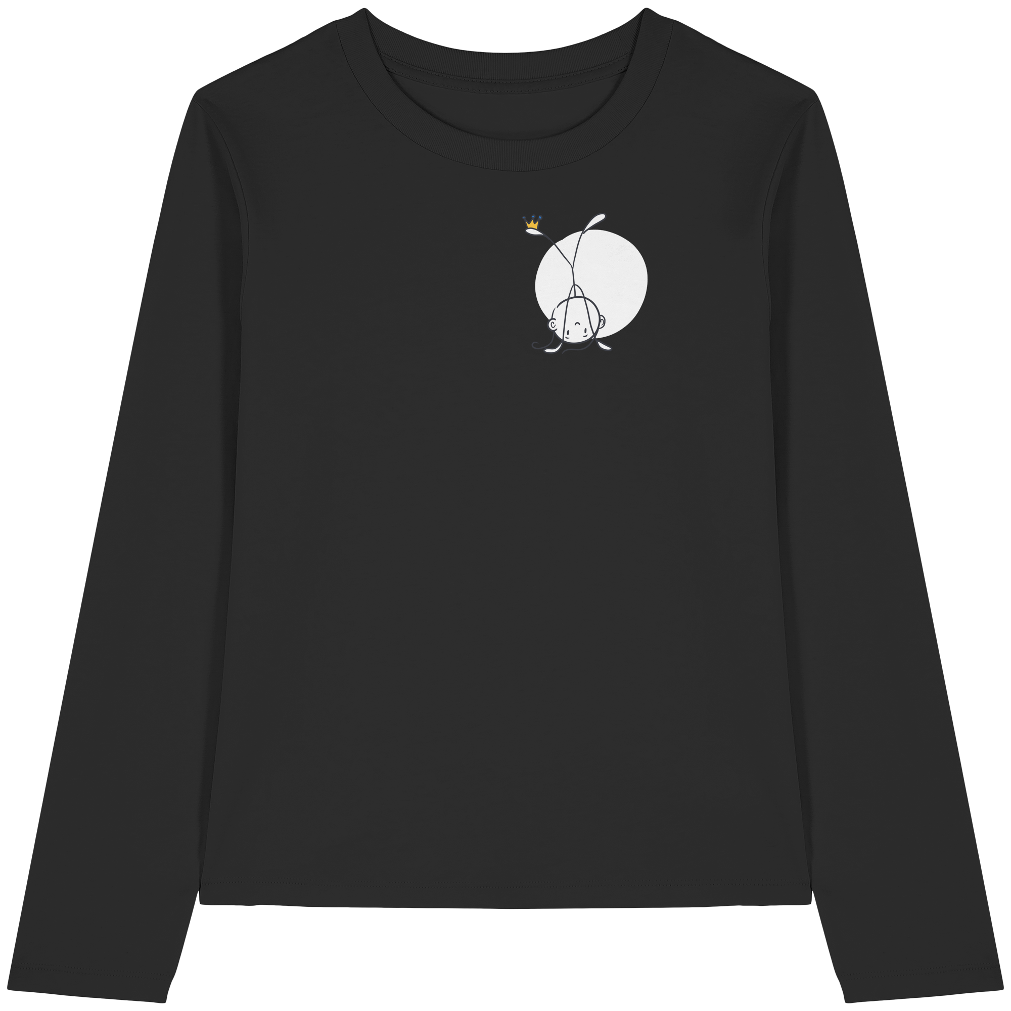 Seelenmännchen "Handstand Edition" Brustprint (dunkel) - Womens Organic Longsleeve T-Shirt