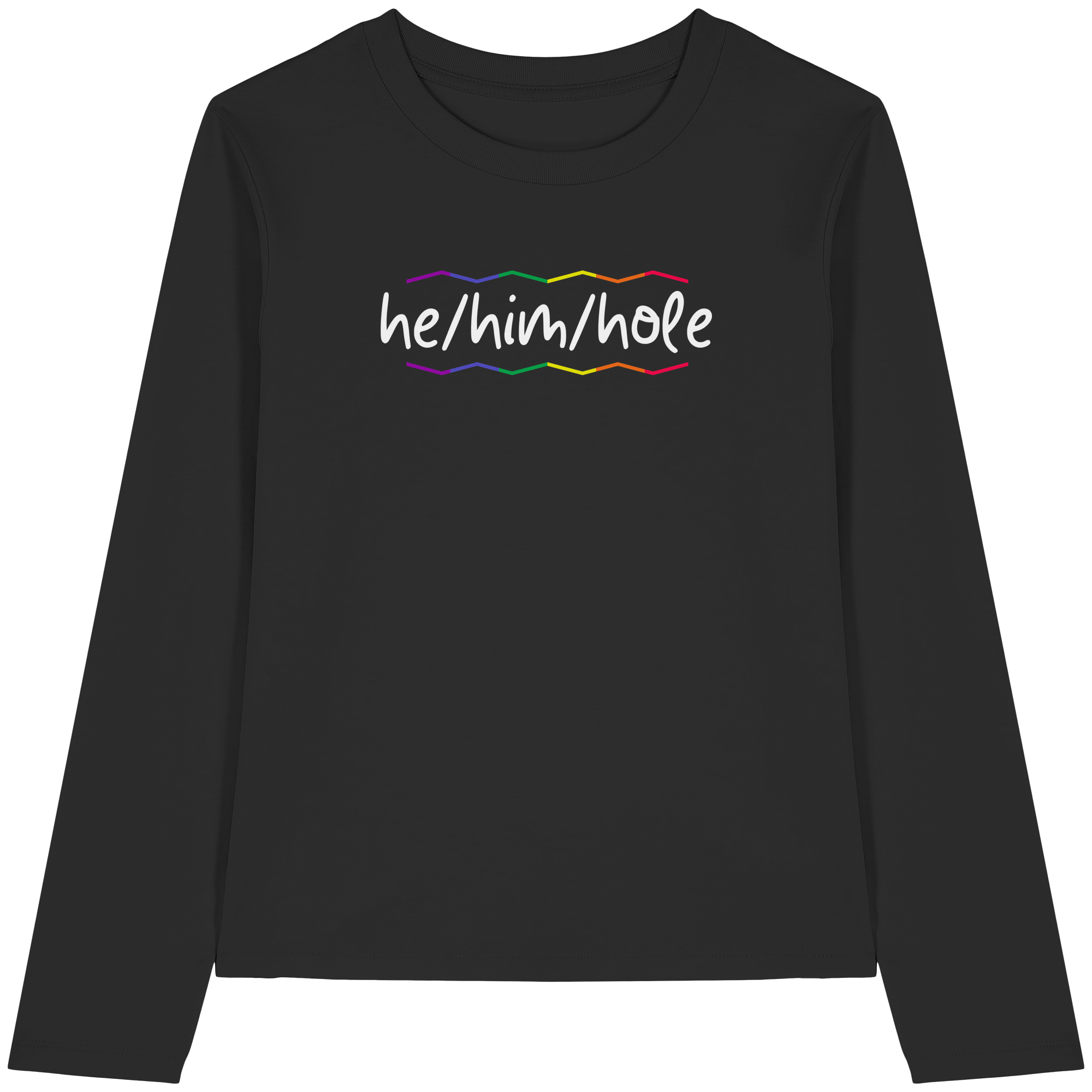 he/him/hole "Pride Waves Edition" - Womens Organic Longsleeve T-Shirt