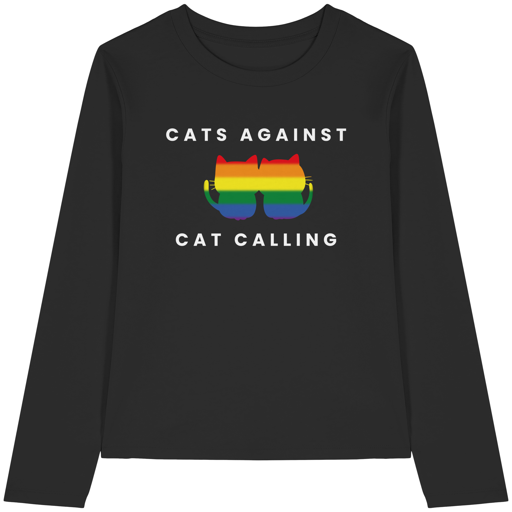 Cats Against Catcalling "Rainbow Edition" - Womens Organic Longsleeve T-Shirt