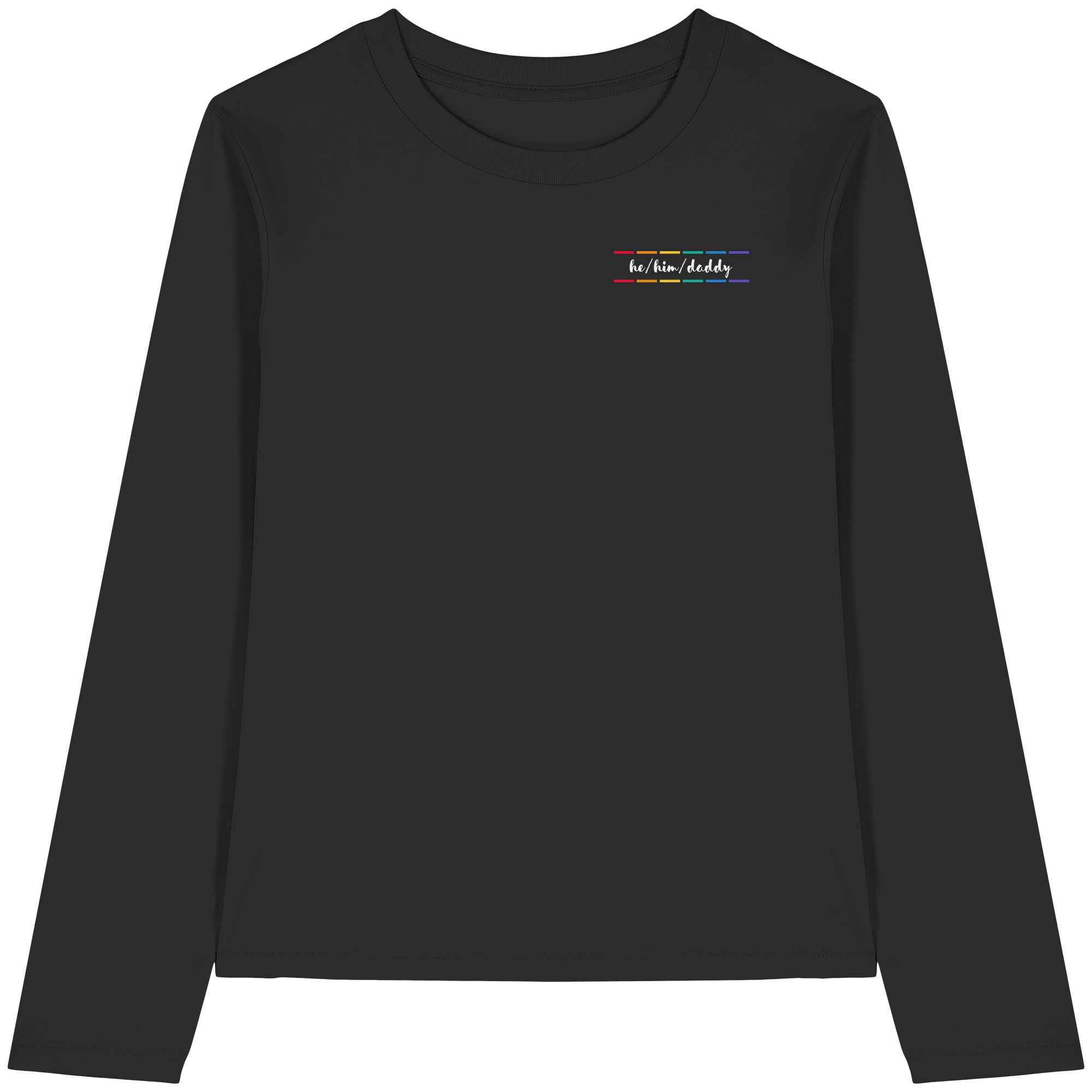 he/him/daddy "Pride Stripes Edition" - Womens Organic Longsleeve T-Shirt