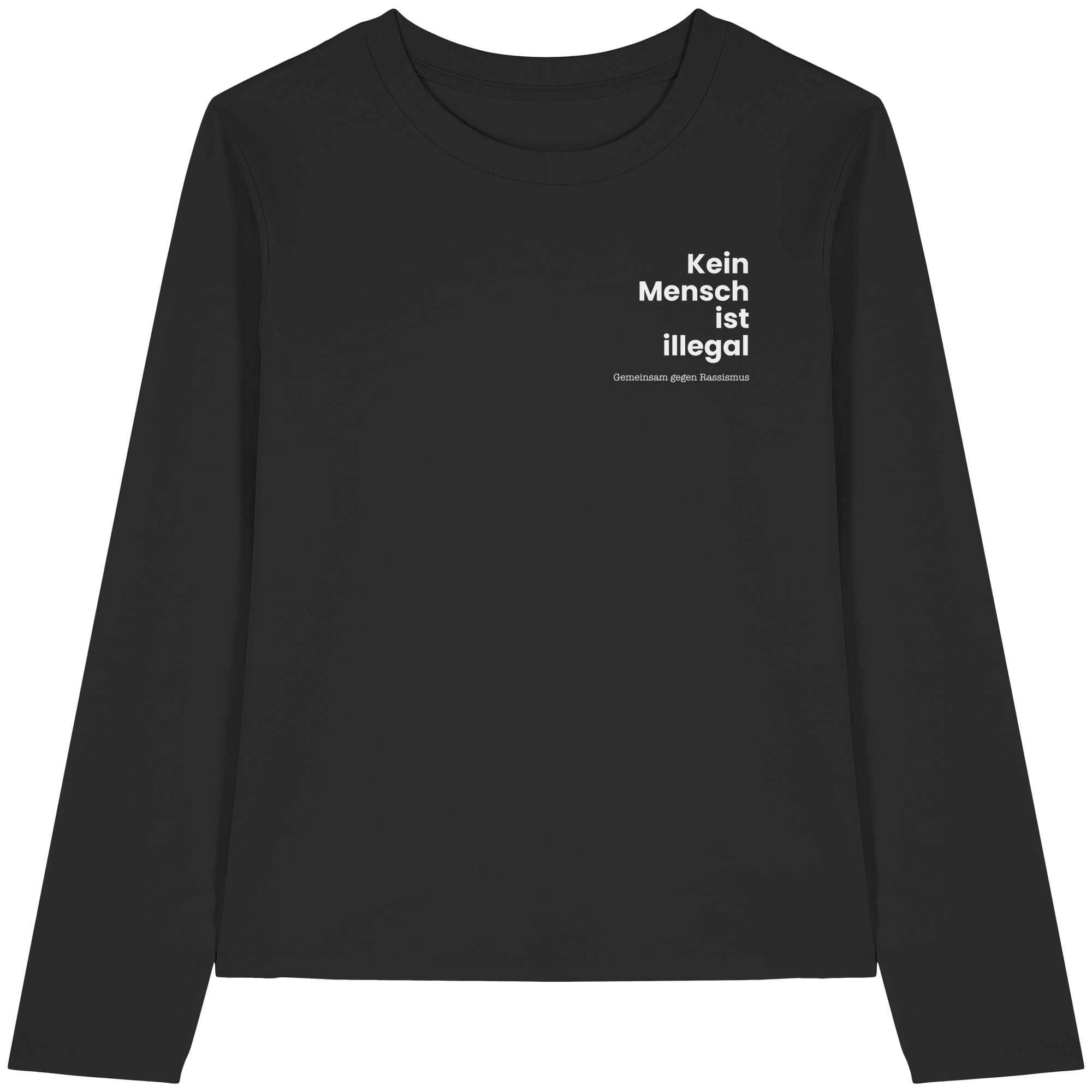 Kein Mensch ist illegal "Gemeinsam gegen Rassismus Edition" Brustprint - Womens Organic Longsleeve T-Shirt