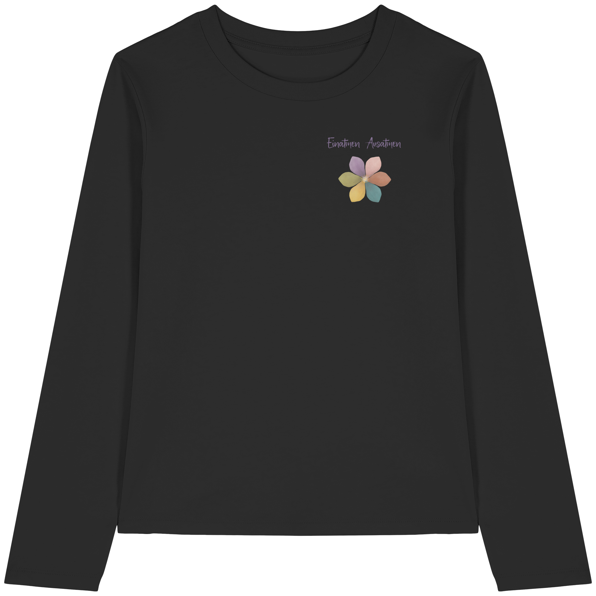 Einatmen Ausatmen "Achtsamkeitsblüte Edition" - Womens Organic Longsleeve T-Shirt