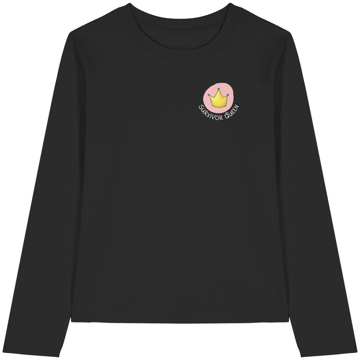 Survivor Queens Logo "Schriftzug Edition" Brustprint (dunkel) - Womens Organic Longsleeve T-Shirt